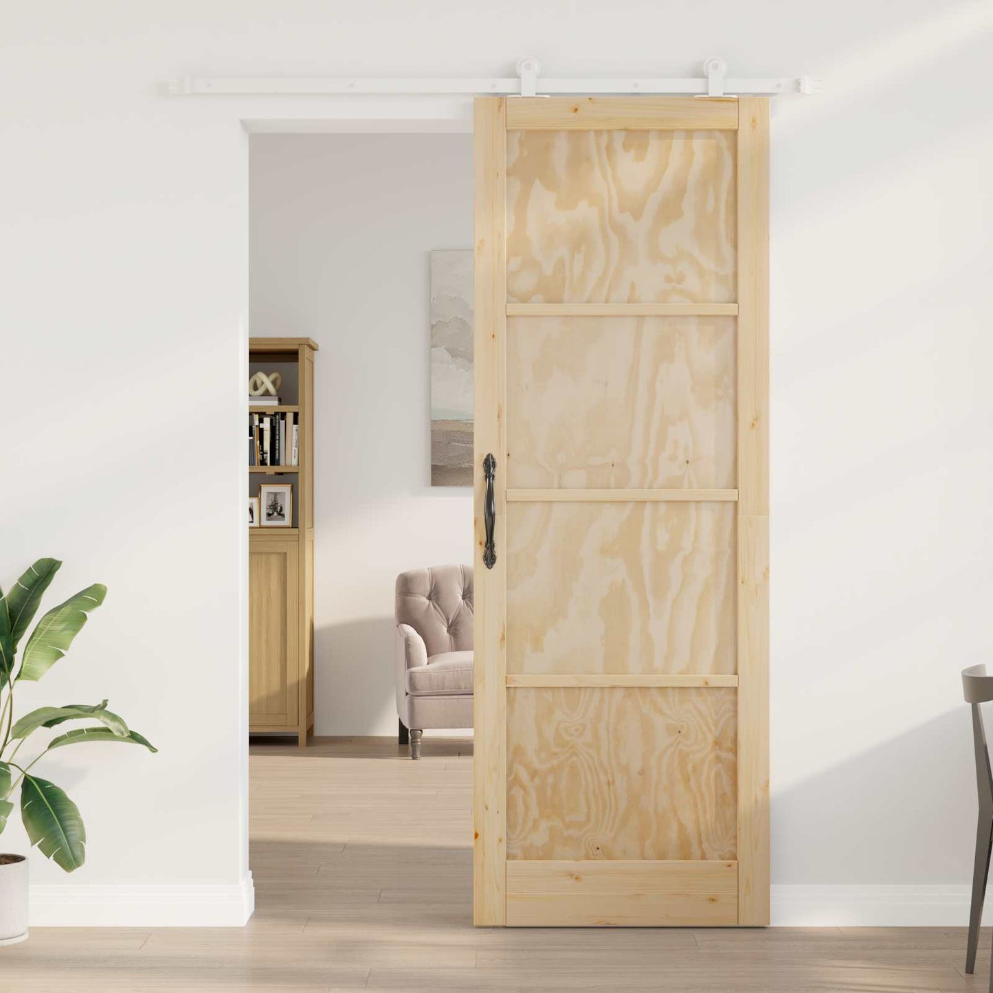 Schuifdeur Natuurlijk en Wit 83 x 232 cm Massief grenenhout is nu te koop bij PeponiXL, paradijselijk wonen!