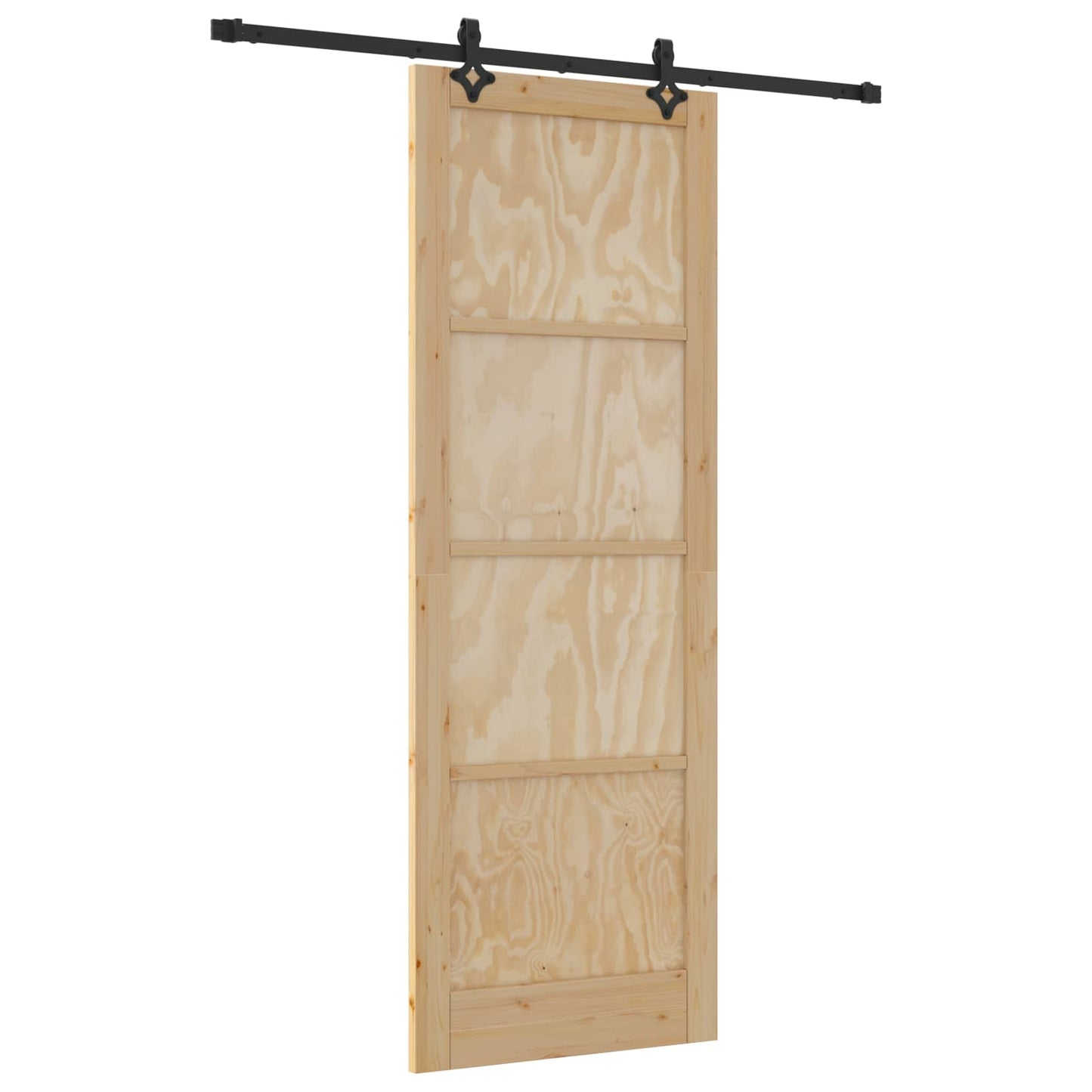 Schuifdeur Naturel en Zwart 83 x 232 cm Massief grenenhout is nu te koop bij PeponiXL, paradijselijk wonen!