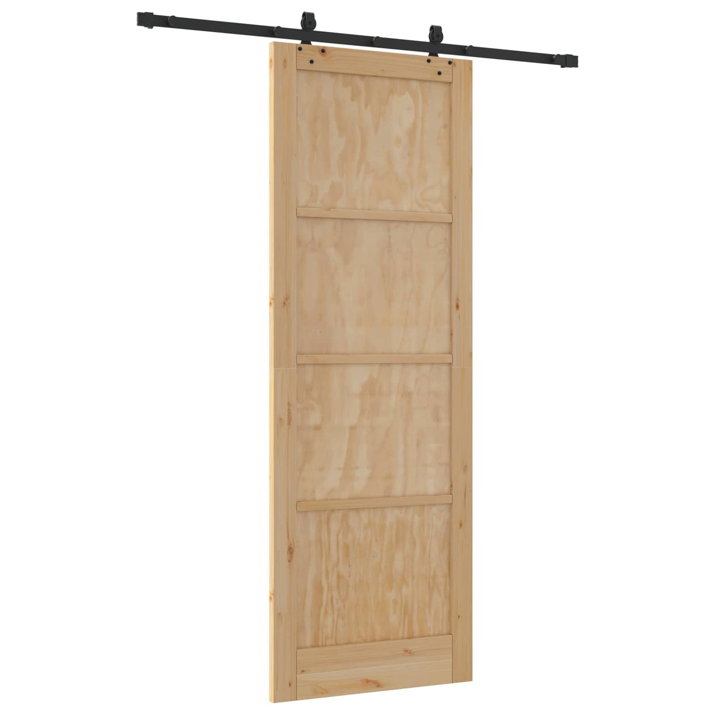 Schuifdeur Naturel en Zwart 83 x 232 cm Massief grenenhout is nu te koop bij PeponiXL, paradijselijk wonen!