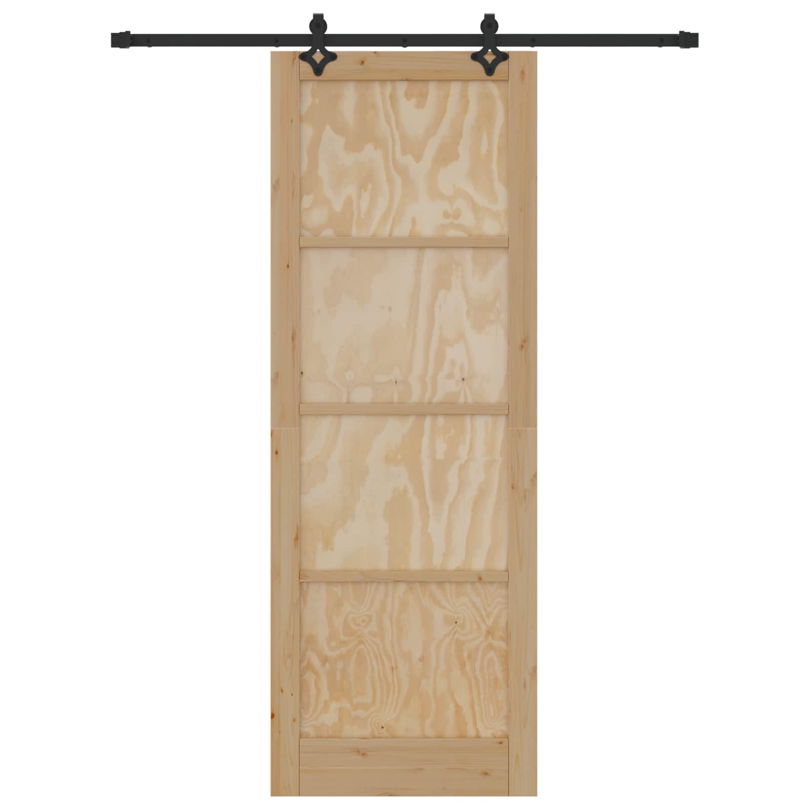 Schuifdeur Naturel en Zwart 83 x 232 cm Massief grenenhout is nu te koop bij PeponiXL, paradijselijk wonen!