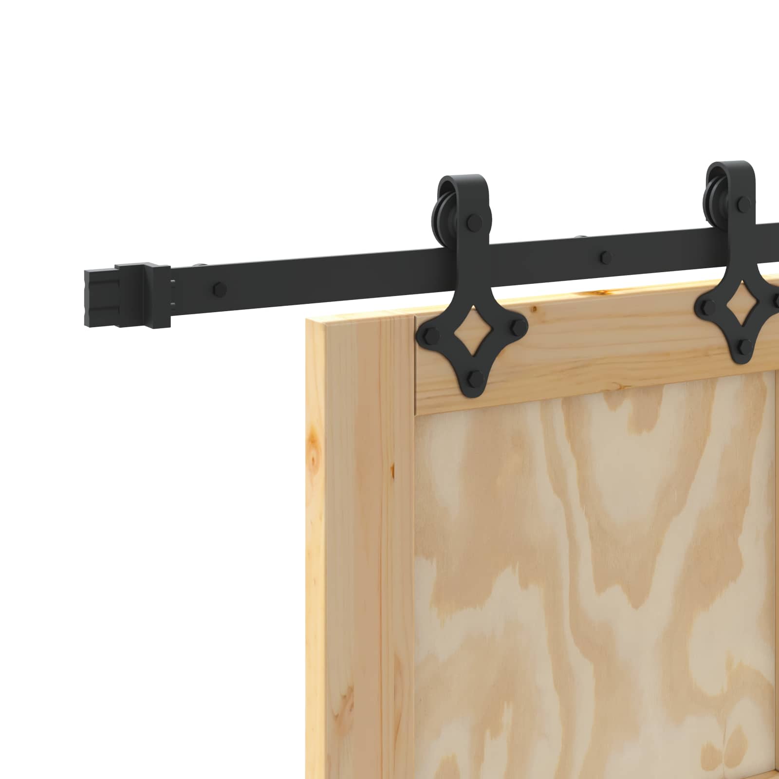 Schuifdeur Naturel en Zwart 83 x 232 cm Massief grenenhout is nu te koop bij PeponiXL, paradijselijk wonen!