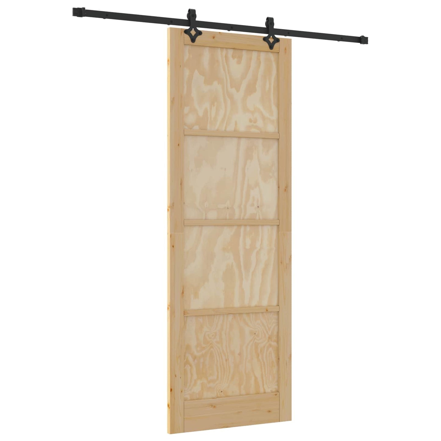 Schuifdeur Naturel en Zwart 83 x 232 cm Massief grenenhout is nu te koop bij PeponiXL, paradijselijk wonen!