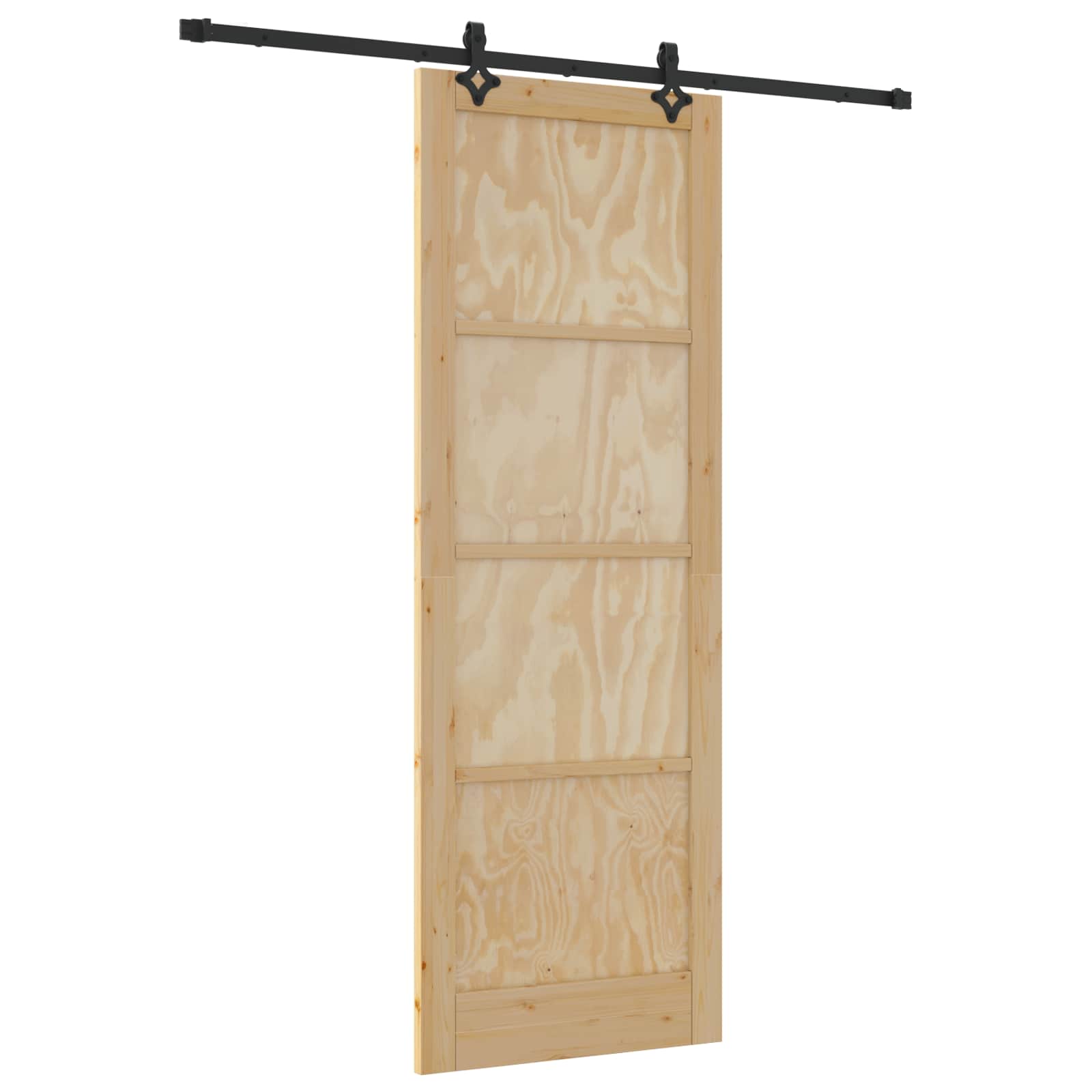 Schuifdeur Naturel en Zwart 83 x 232 cm Massief grenenhout is nu te koop bij PeponiXL, paradijselijk wonen!