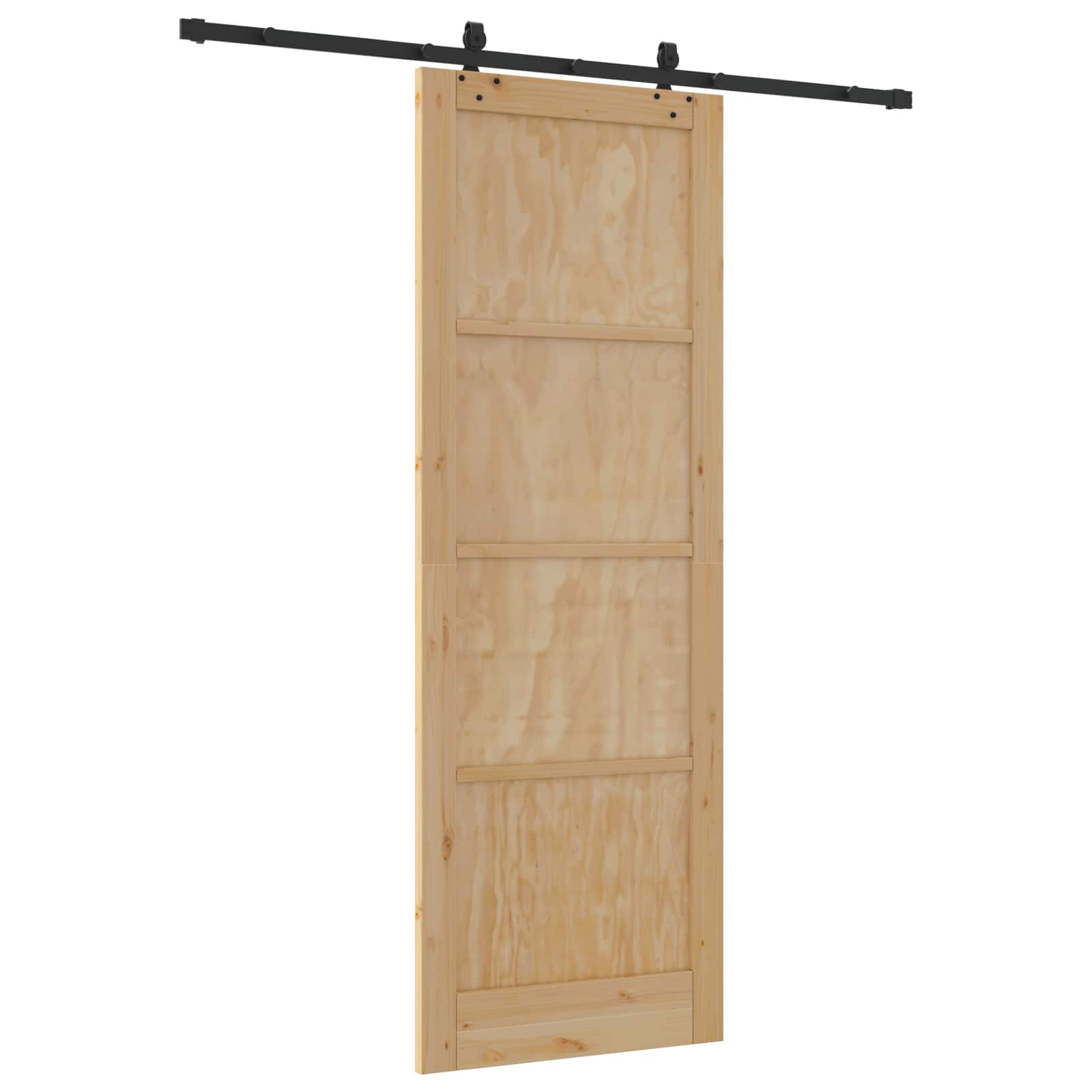 Schuifdeur Naturel en Zwart 83 x 232 cm Massief grenenhout is nu te koop bij PeponiXL, paradijselijk wonen!