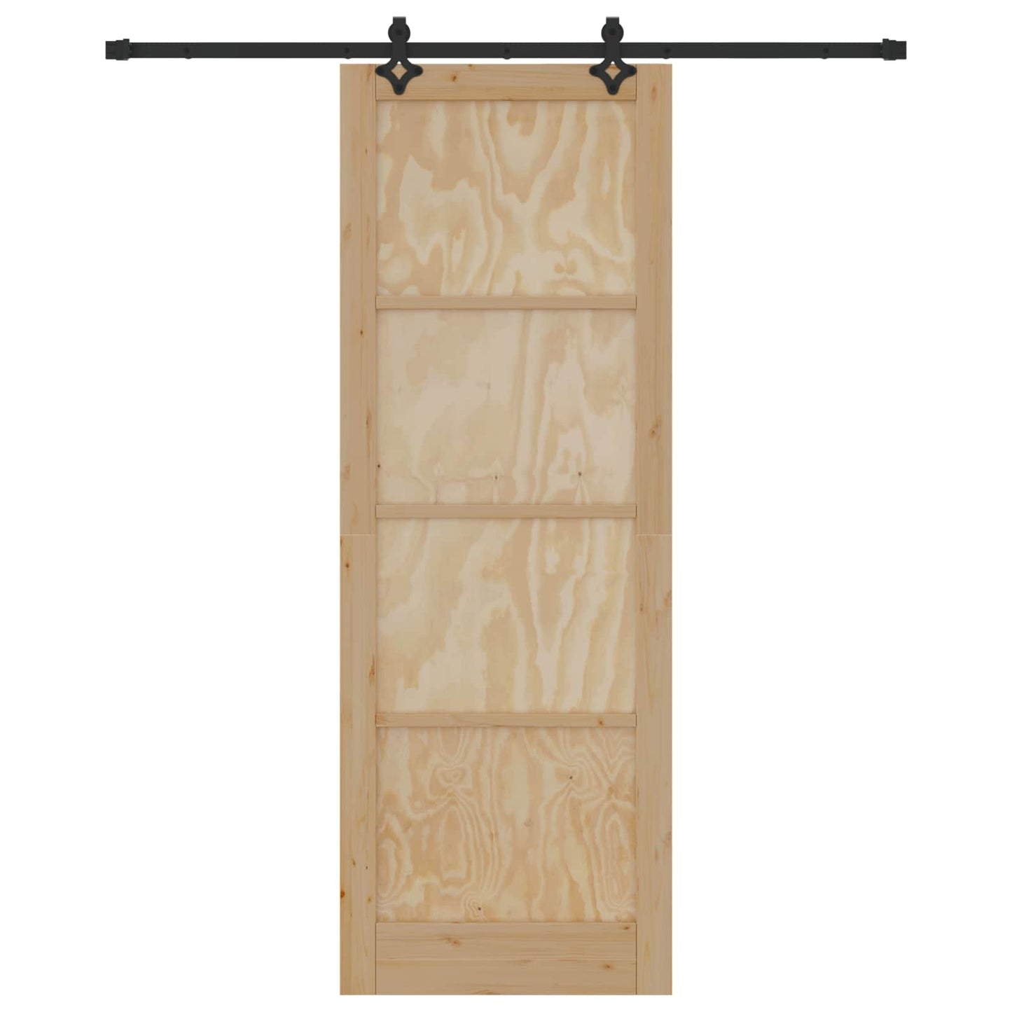 Schuifdeur Naturel en Zwart 83 x 232 cm Massief grenenhout is nu te koop bij PeponiXL, paradijselijk wonen!