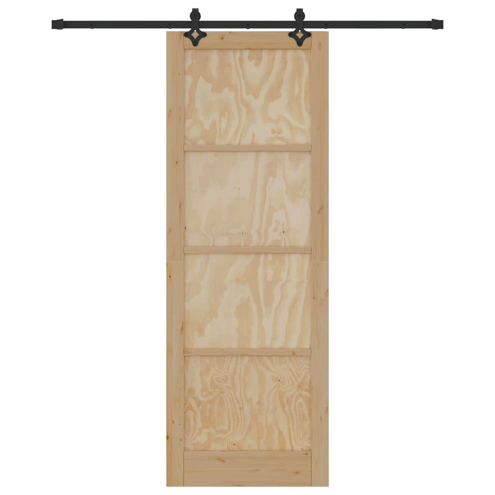 Schuifdeur Naturel en Zwart 83 x 232 cm Massief grenenhout is nu te koop bij PeponiXL, paradijselijk wonen!