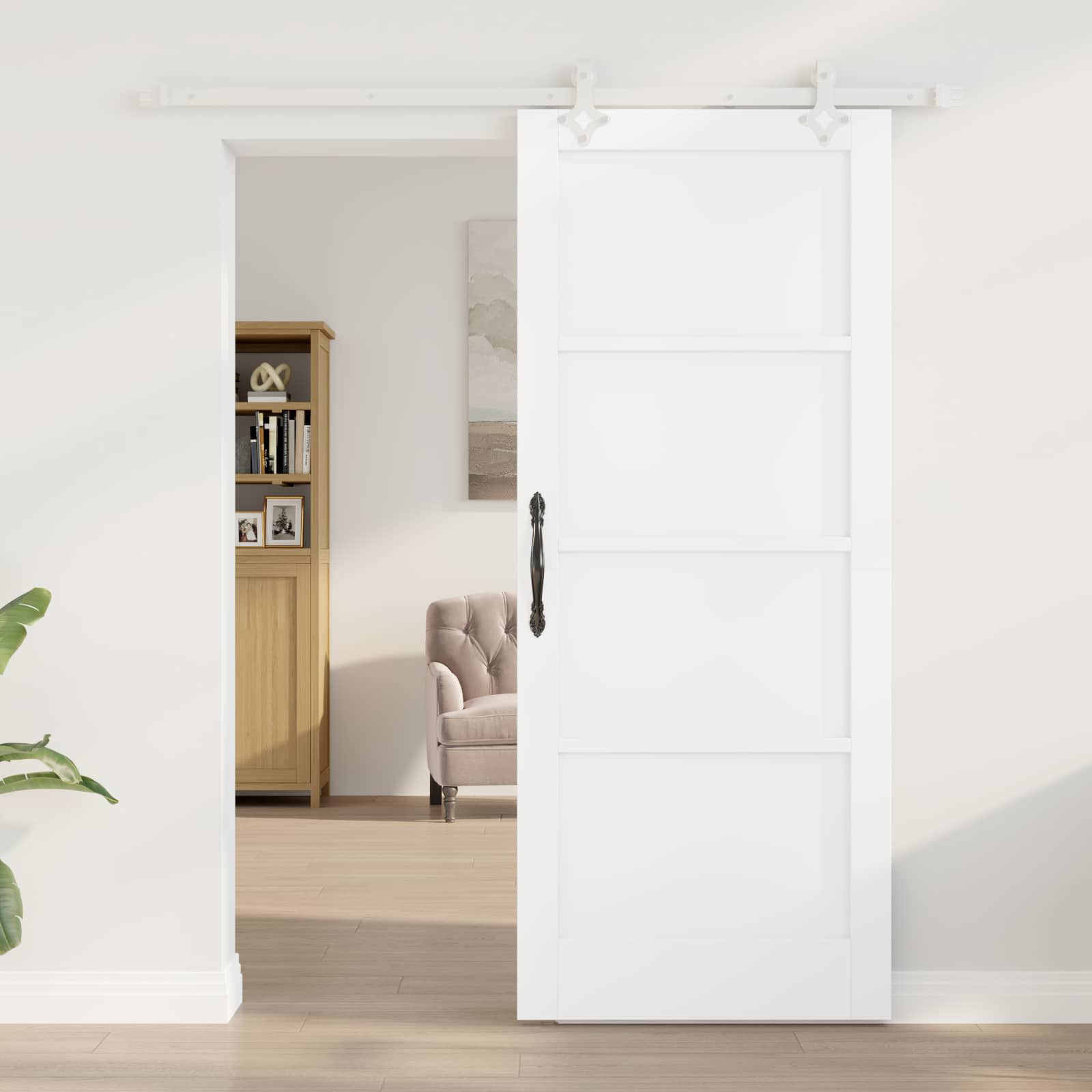 Schuifdeur Wit 83 x 202 cm Massief grenenhout is nu te koop bij PeponiXL, paradijselijk wonen!