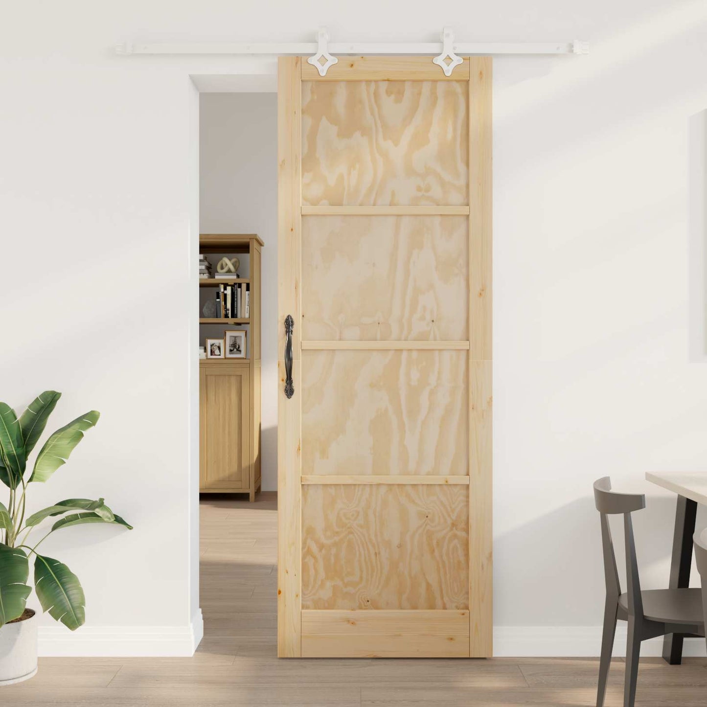 Schuifdeur Natuurlijk en Wit 83 x 232 cm Massief grenenhout is nu te koop bij PeponiXL, paradijselijk wonen!