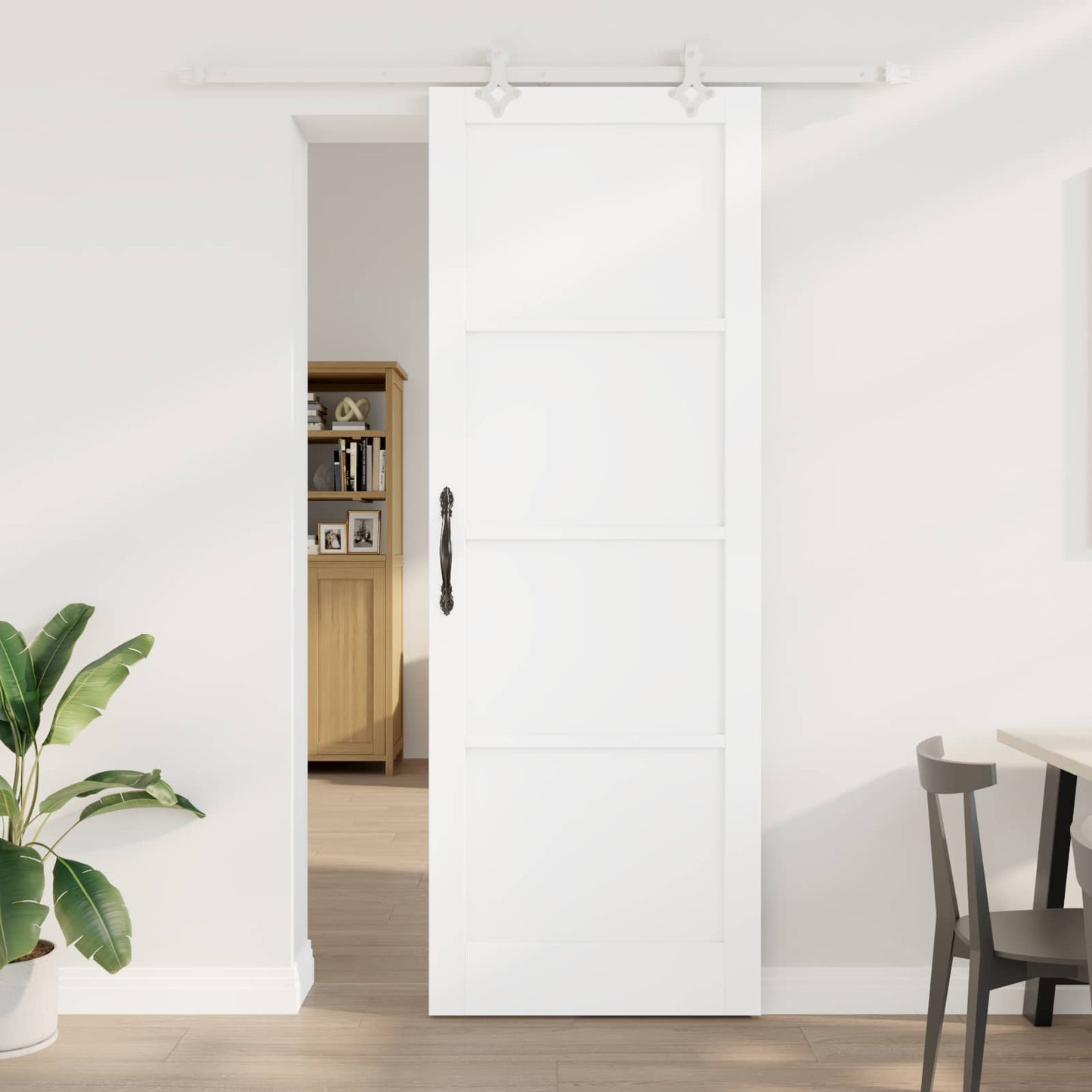 Schuifdeur Wit 83 x 232 cm Massief grenenhout is nu te koop bij PeponiXL, paradijselijk wonen!