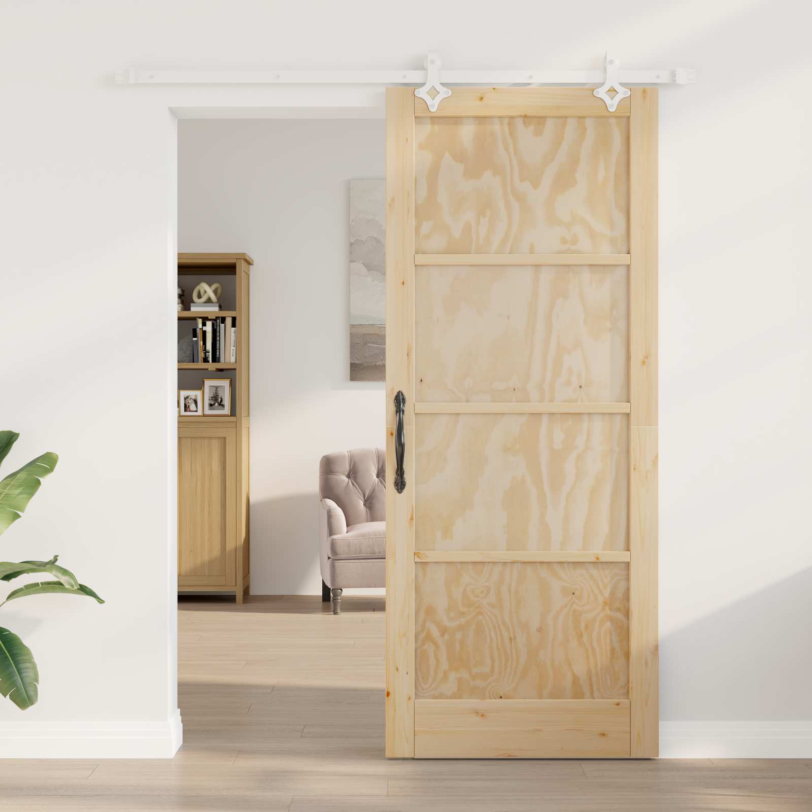 Schuifdeur Natuurlijk en Wit 86 x 211 cm Massief grenenhout is nu te koop bij PeponiXL, paradijselijk wonen!