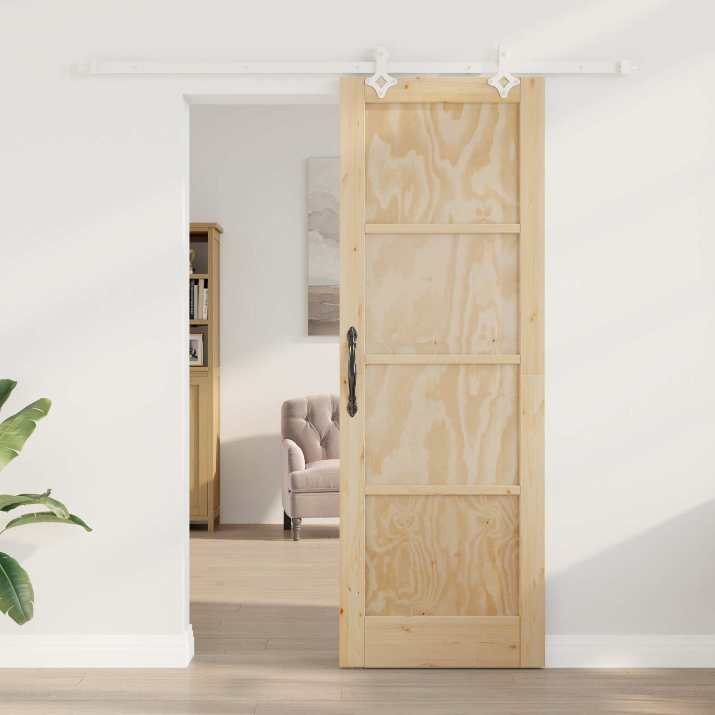 Schuifdeur Natuurlijk en Wit 73,5 x 211 cm Massief grenenhout is nu te koop bij PeponiXL, paradijselijk wonen!