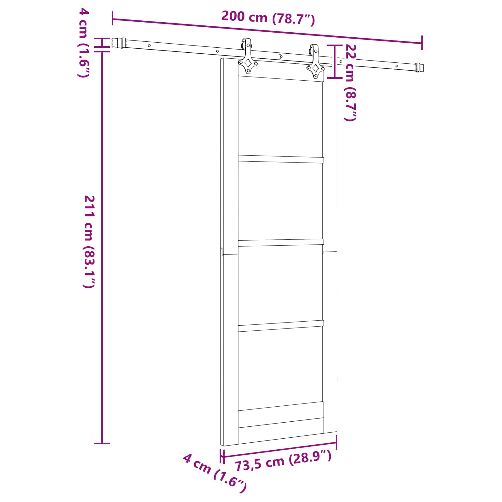 Schuifdeur Natuurlijk en Wit 73,5 x 211 cm Massief grenenhout is nu te koop bij PeponiXL, paradijselijk wonen!