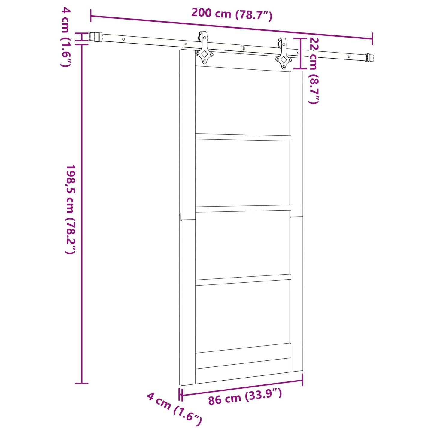Schuifdeur Natuurlijk en Wit 86 x 198,5 cm Massief grenenhout is nu te koop bij PeponiXL, paradijselijk wonen!
