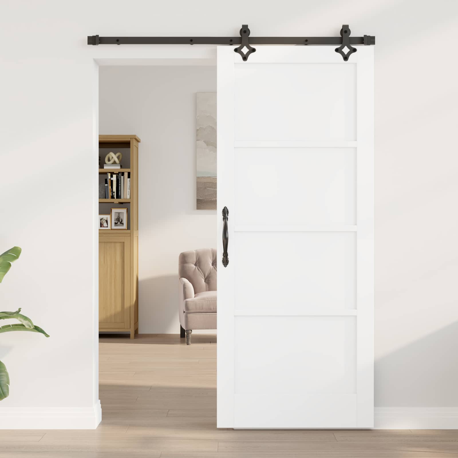 Schuifdeur ORKDAL Wit 83 x 202 cm Massief grenenhout is nu te koop bij PeponiXL, paradijselijk wonen!