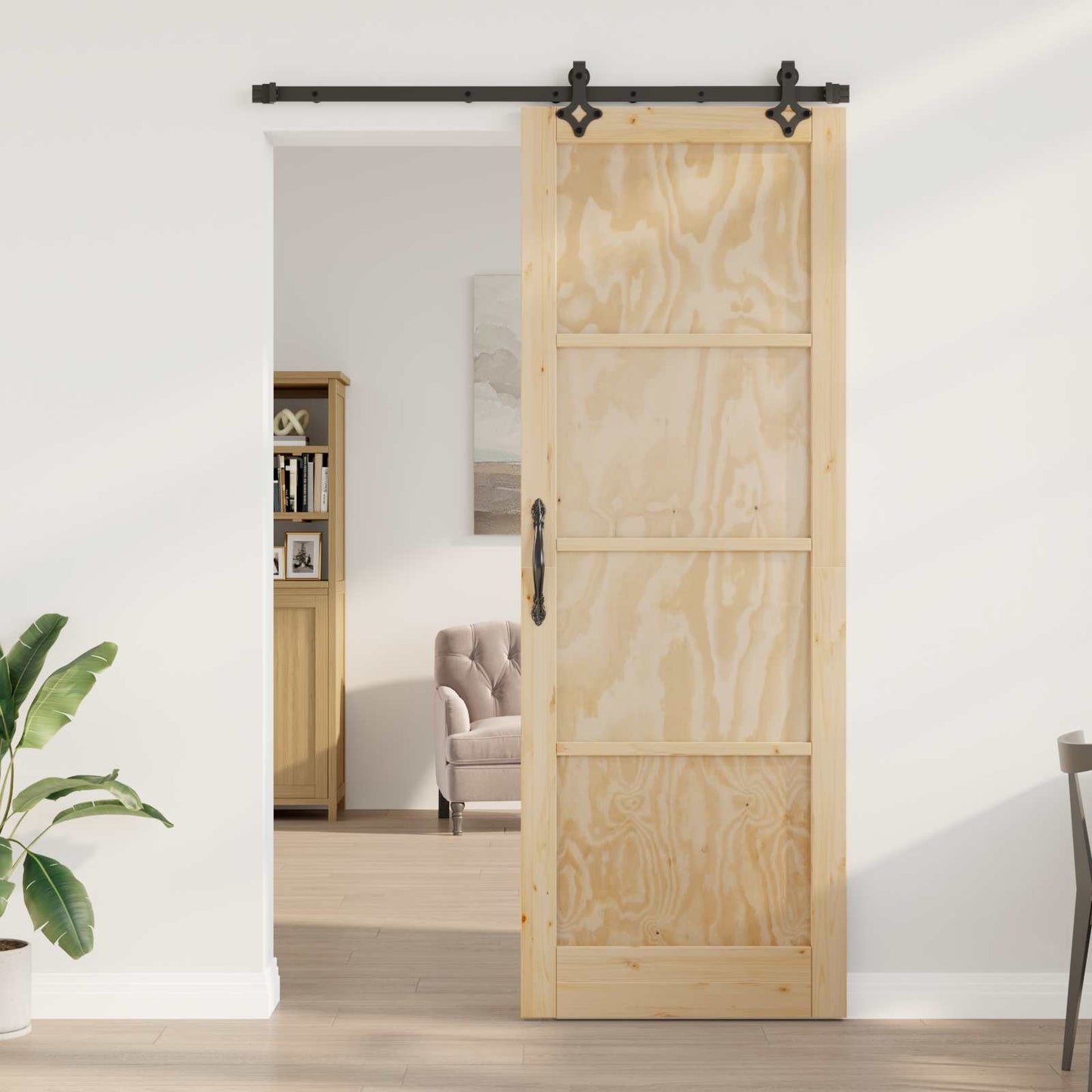Schuifdeur ORKDAL Naturel 83 x 232 cm Massief grenenhout is nu te koop bij PeponiXL, paradijselijk wonen!