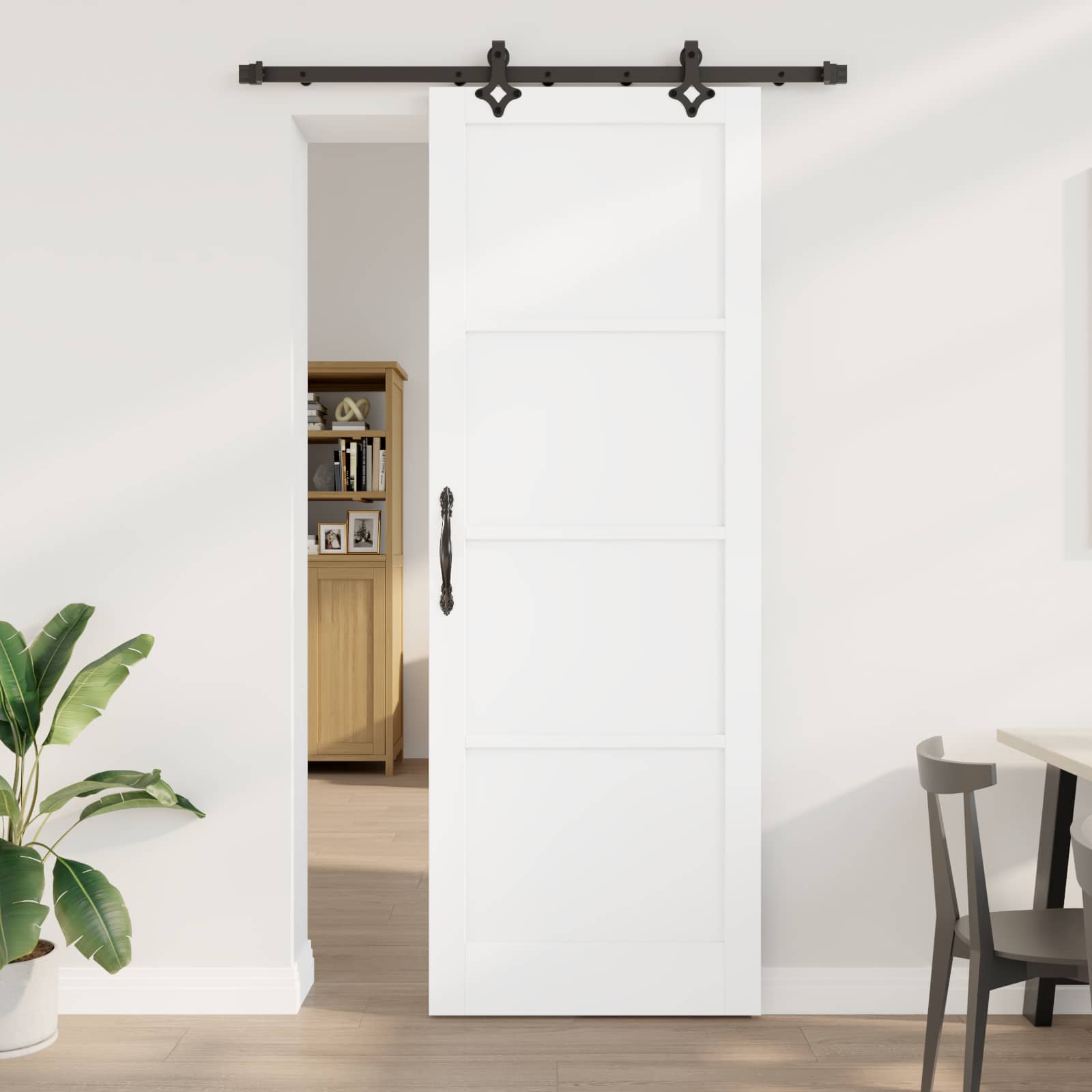 Schuifdeur ORKDAL Wit 83 x 232 cm Massief grenenhout is nu te koop bij PeponiXL, paradijselijk wonen!