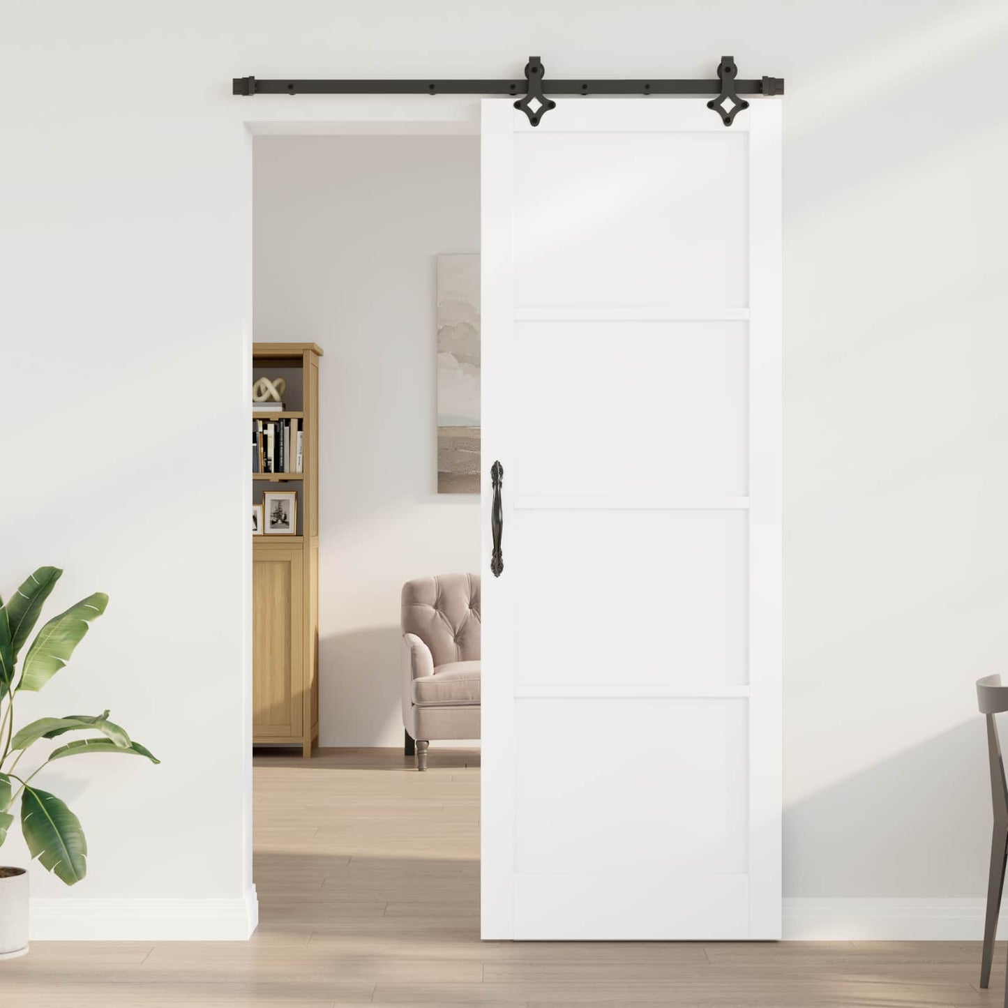 Schuifdeur ORKDAL Wit 83 x 232 cm Massief grenenhout is nu te koop bij PeponiXL, paradijselijk wonen!
