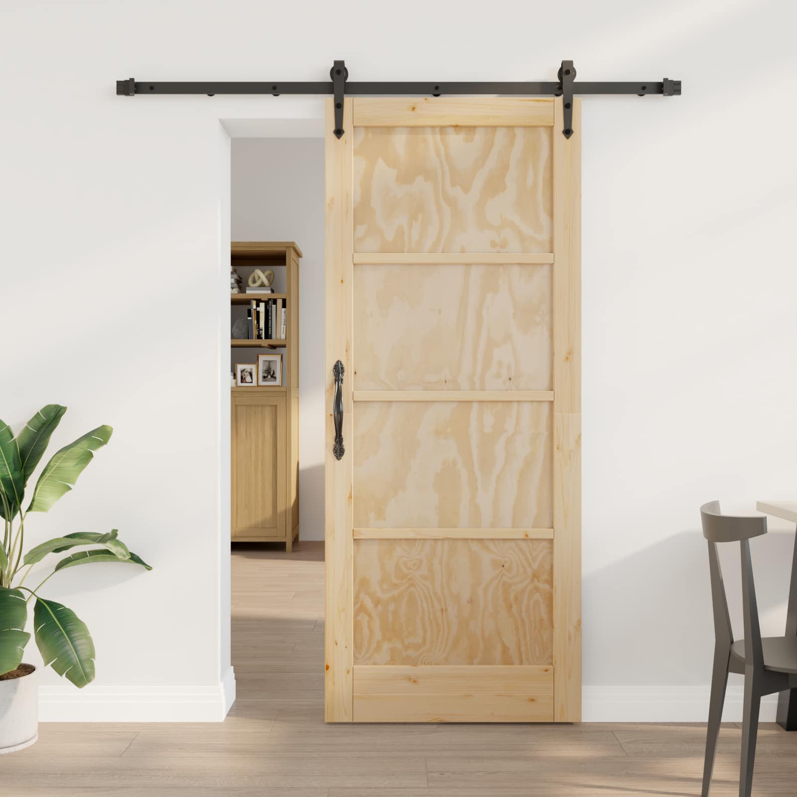 Schuifdeur ORKDAL Naturel en Zwart 83 x 202 cm is nu te koop bij PeponiXL, paradijselijk wonen!
