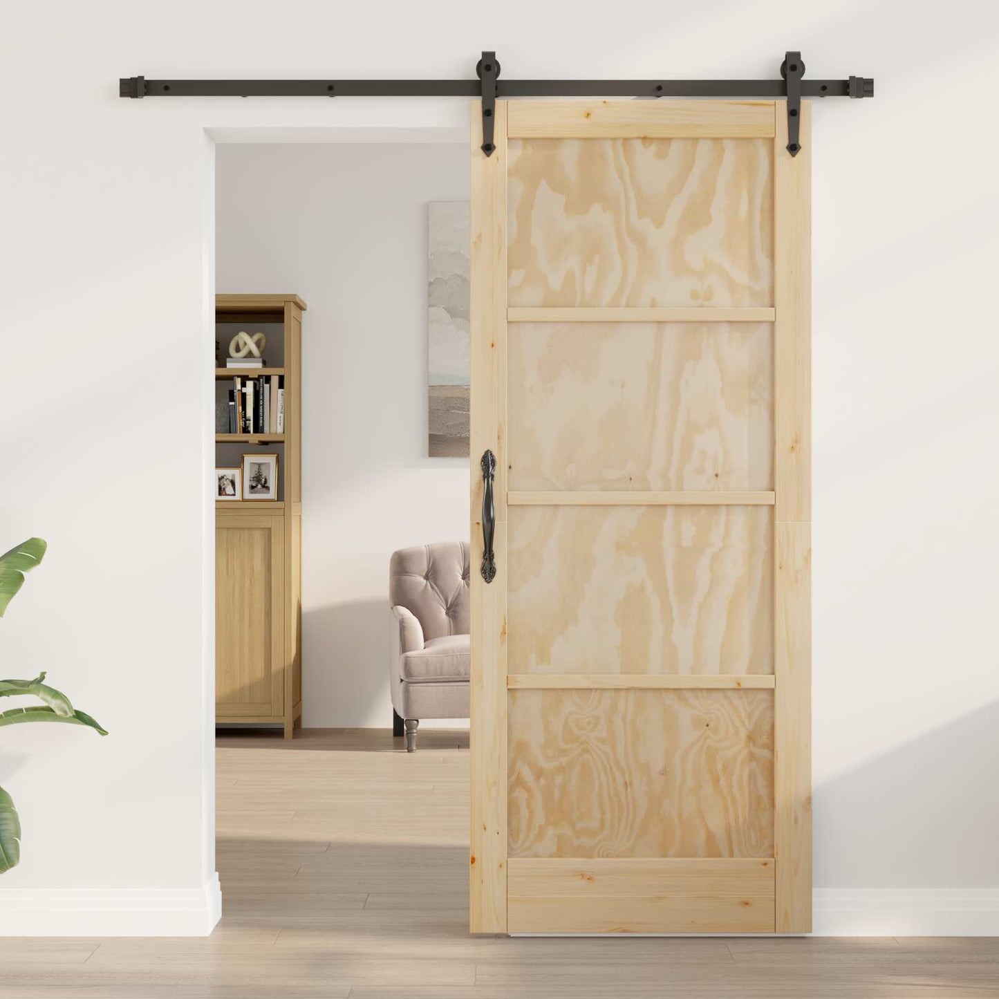 Schuifdeur ORKDAL Naturel en Zwart 83 x 202 cm is nu te koop bij PeponiXL, paradijselijk wonen!
