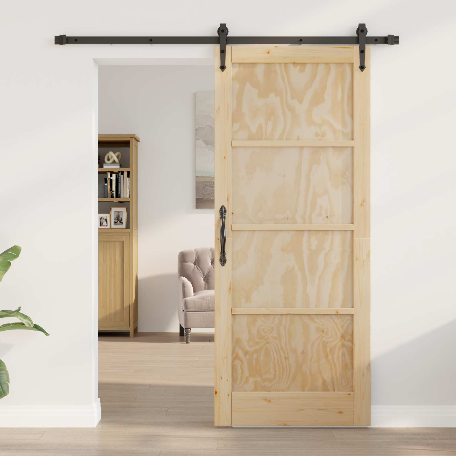 Schuifdeur ORKDAL Naturel en Zwart 83 x 202 cm is nu te koop bij PeponiXL, paradijselijk wonen!