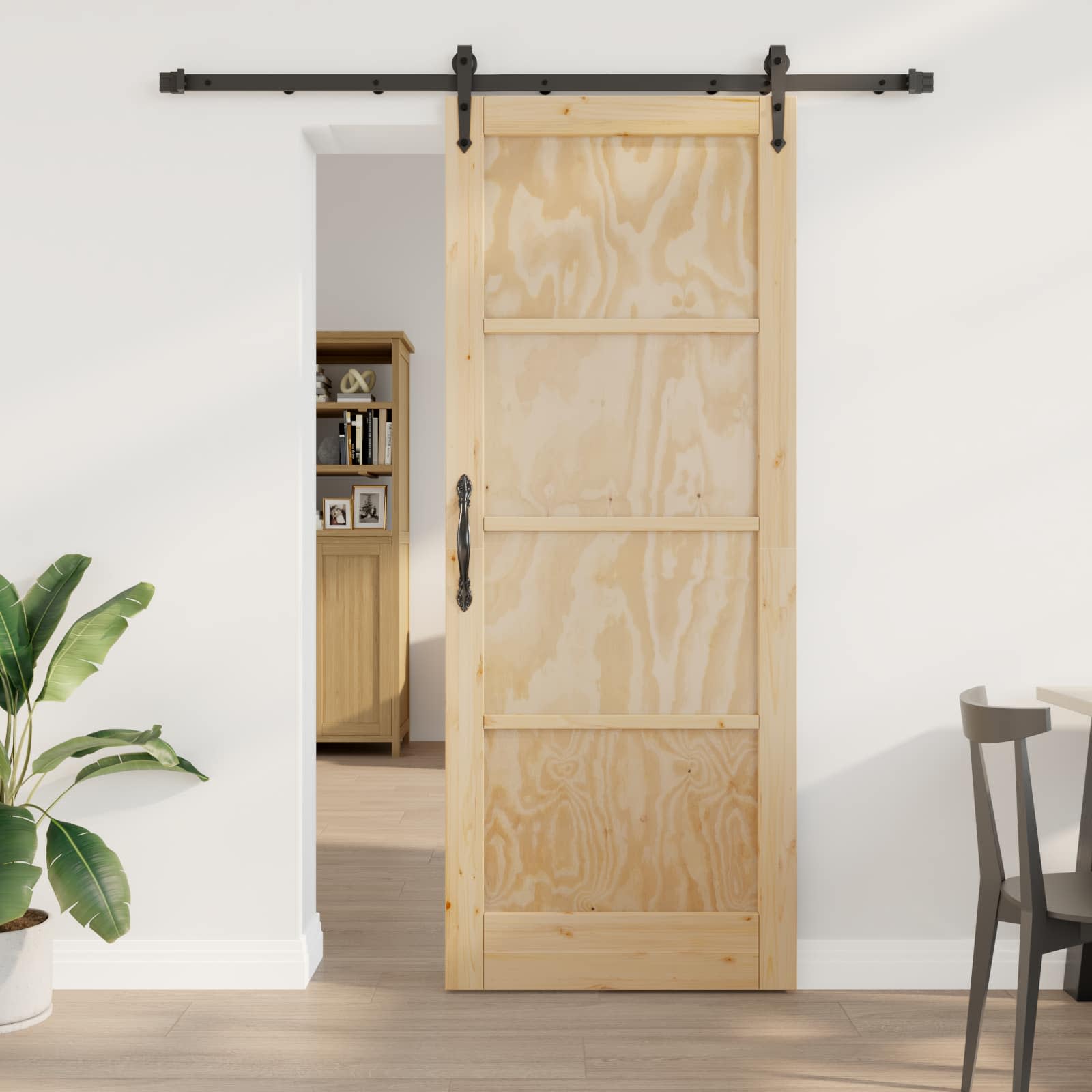 Schuifdeur ORKDAL Naturel en Zwart 83 x 211 cm is nu te koop bij PeponiXL, paradijselijk wonen!