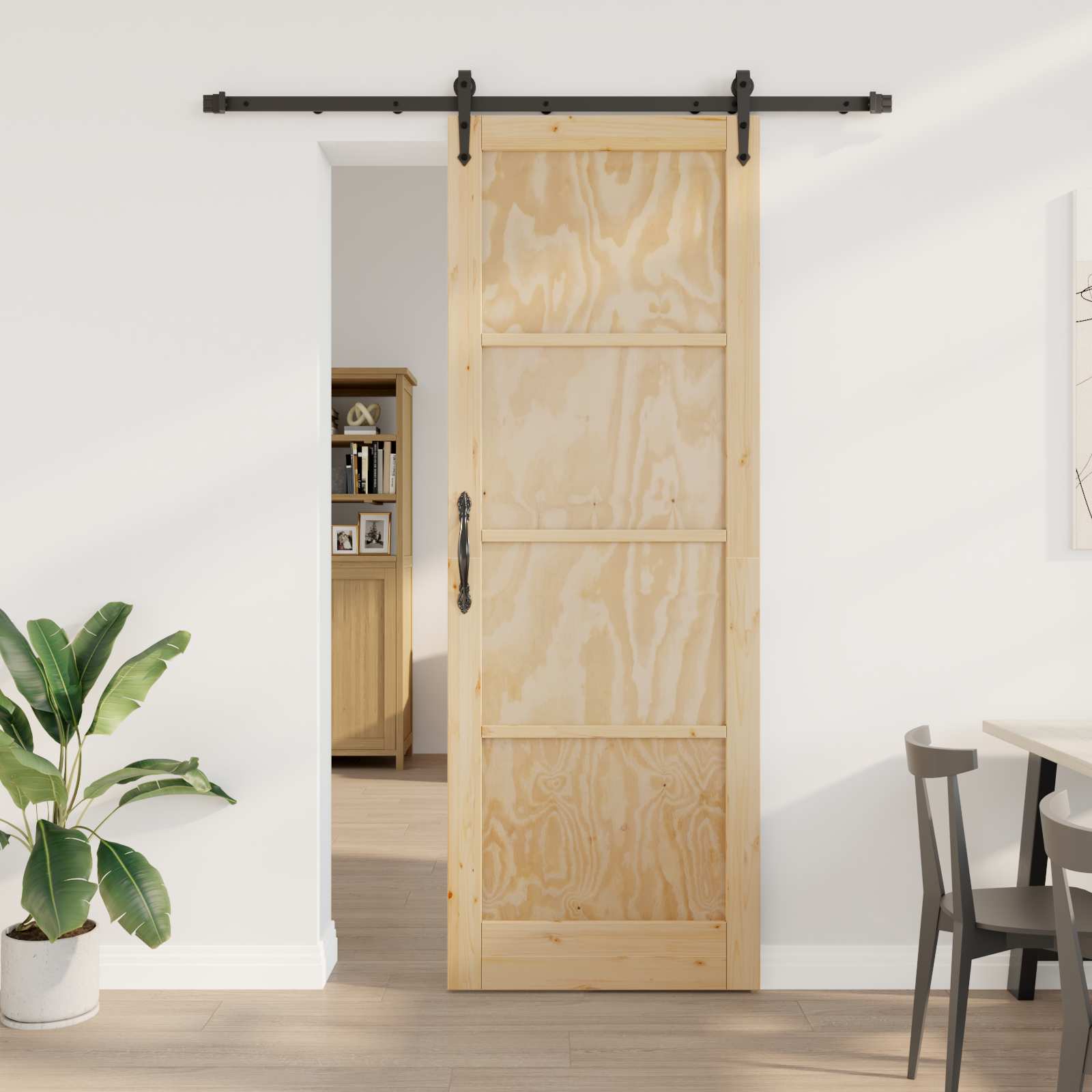 Schuifdeur ORKDAL Naturel en Zwart 83 x 232 cm is nu te koop bij PeponiXL, paradijselijk wonen!