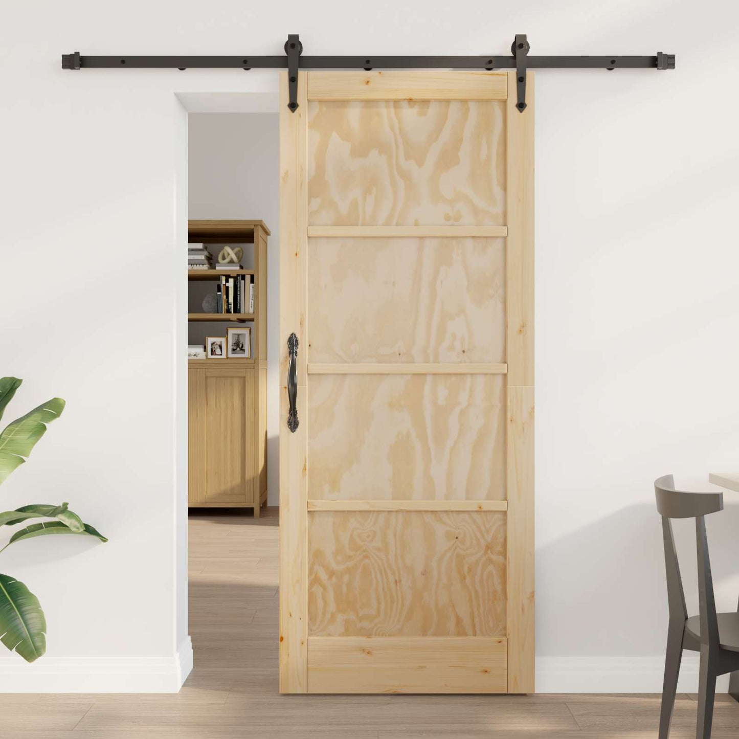 Schuifdeur ORKDAL Naturel en Zwart 83 x 202 cm is nu te koop bij PeponiXL, paradijselijk wonen!