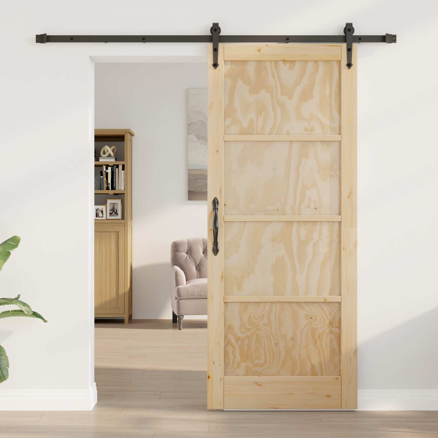 Schuifdeur ORKDAL Naturel en Zwart 83 x 202 cm is nu te koop bij PeponiXL, paradijselijk wonen!