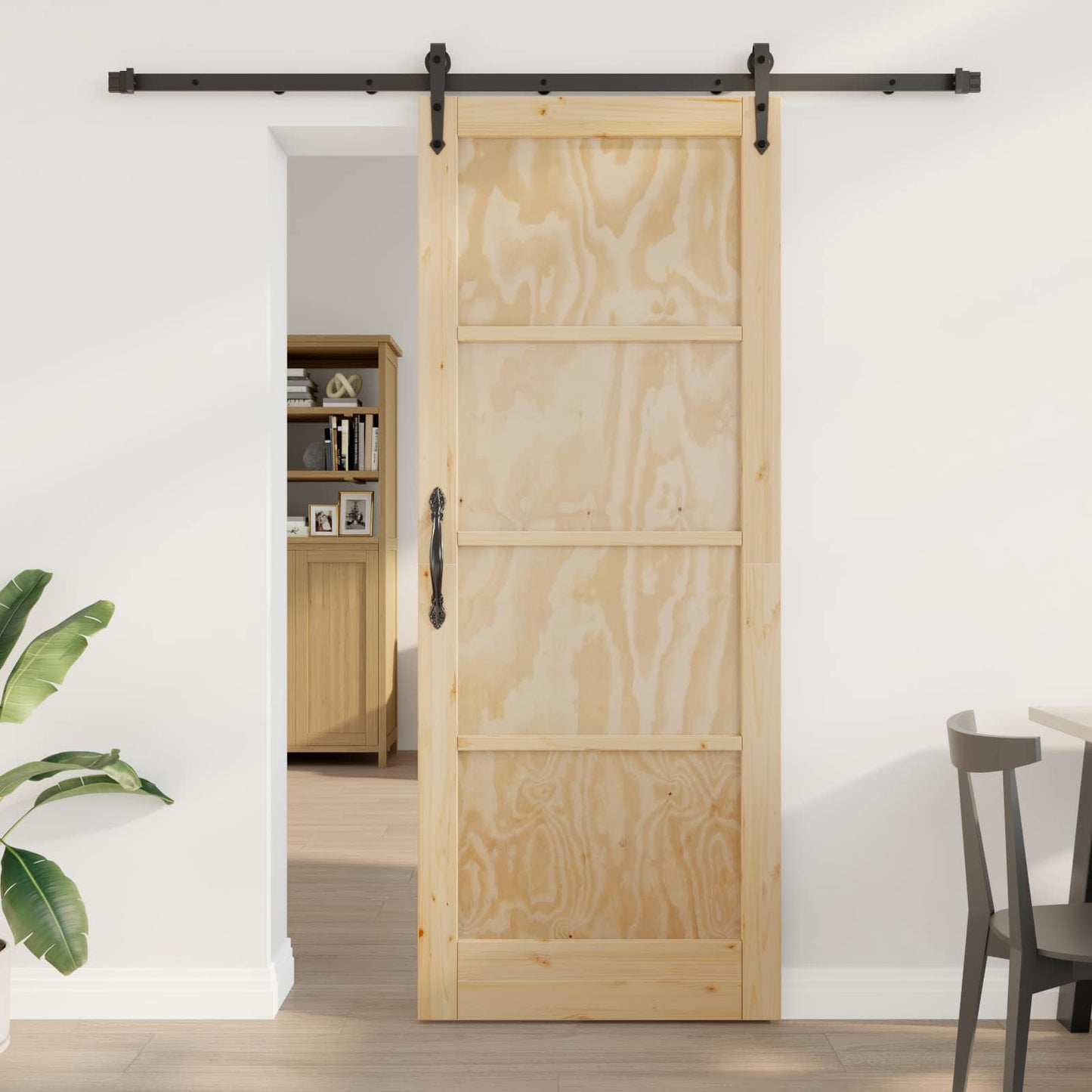 Schuifdeur ORKDAL Naturel en Zwart 83 x 211 cm is nu te koop bij PeponiXL, paradijselijk wonen!