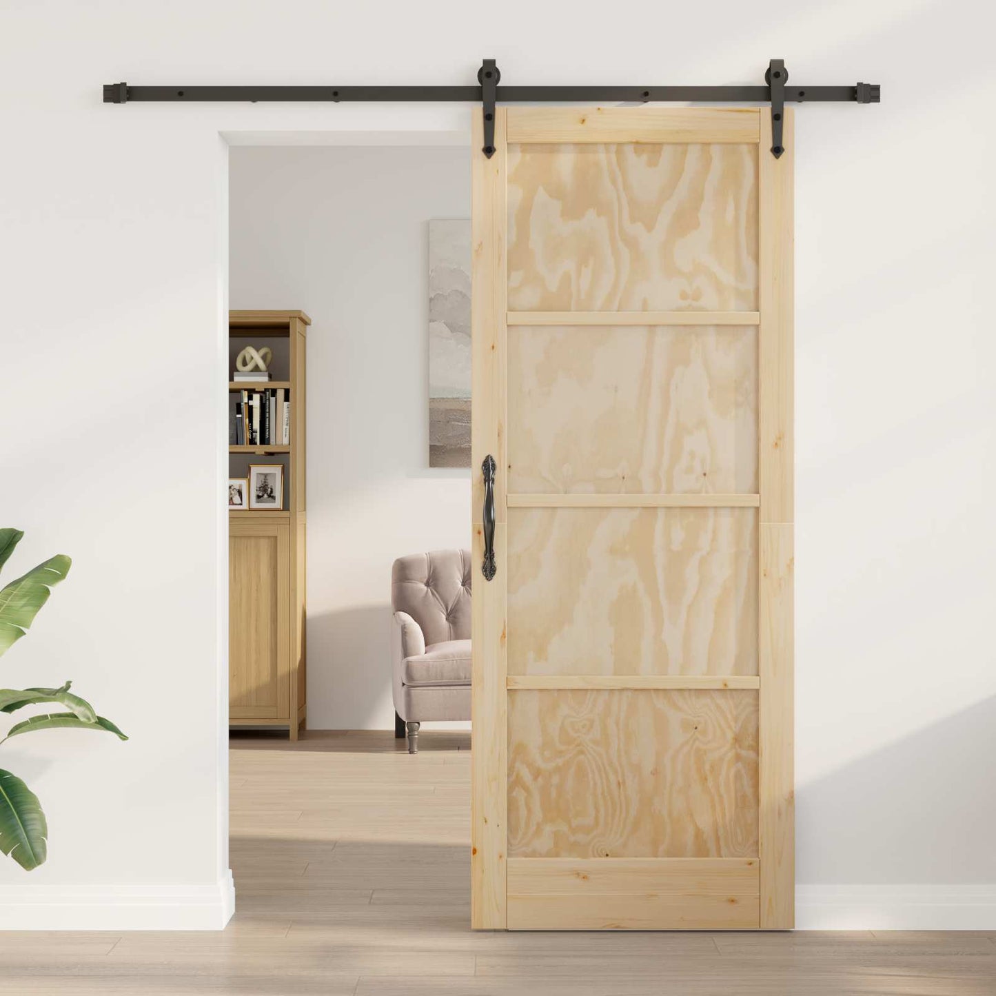 Schuifdeur ORKDAL Naturel en Zwart 83 x 211 cm is nu te koop bij PeponiXL, paradijselijk wonen!