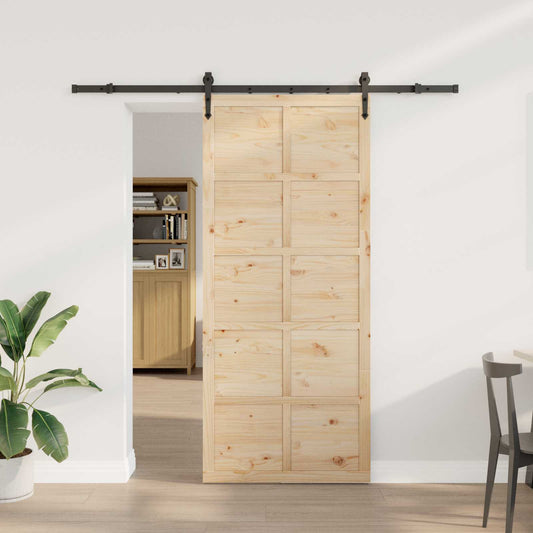 Schuifdeur Naturel 100 x 208 cm Massief grenenhout is nu te koop bij PeponiXL, paradijselijk wonen!