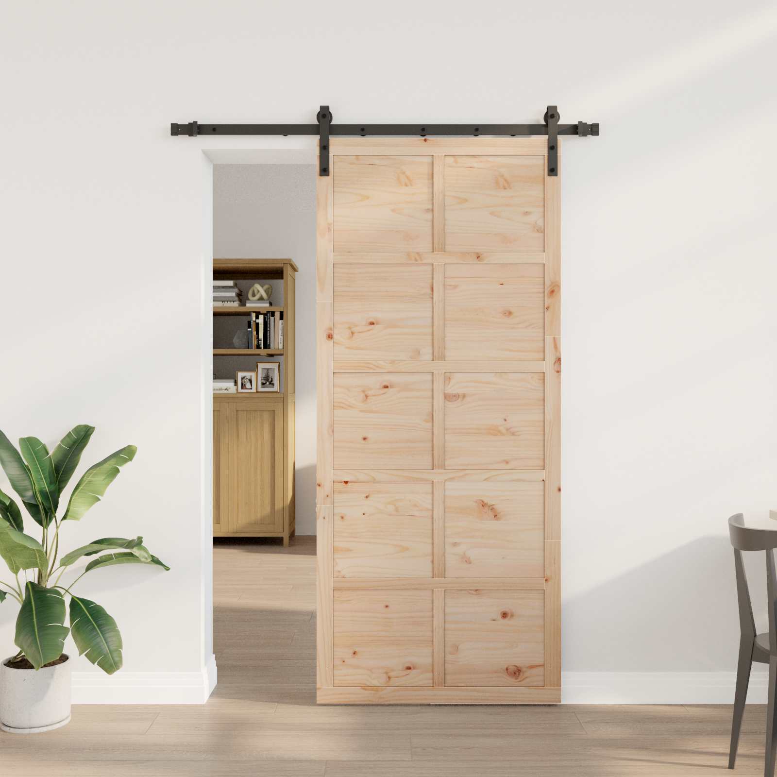 Schuifdeur Naturel 80 x 208 cm Massief grenenhout is nu te koop bij PeponiXL, paradijselijk wonen!