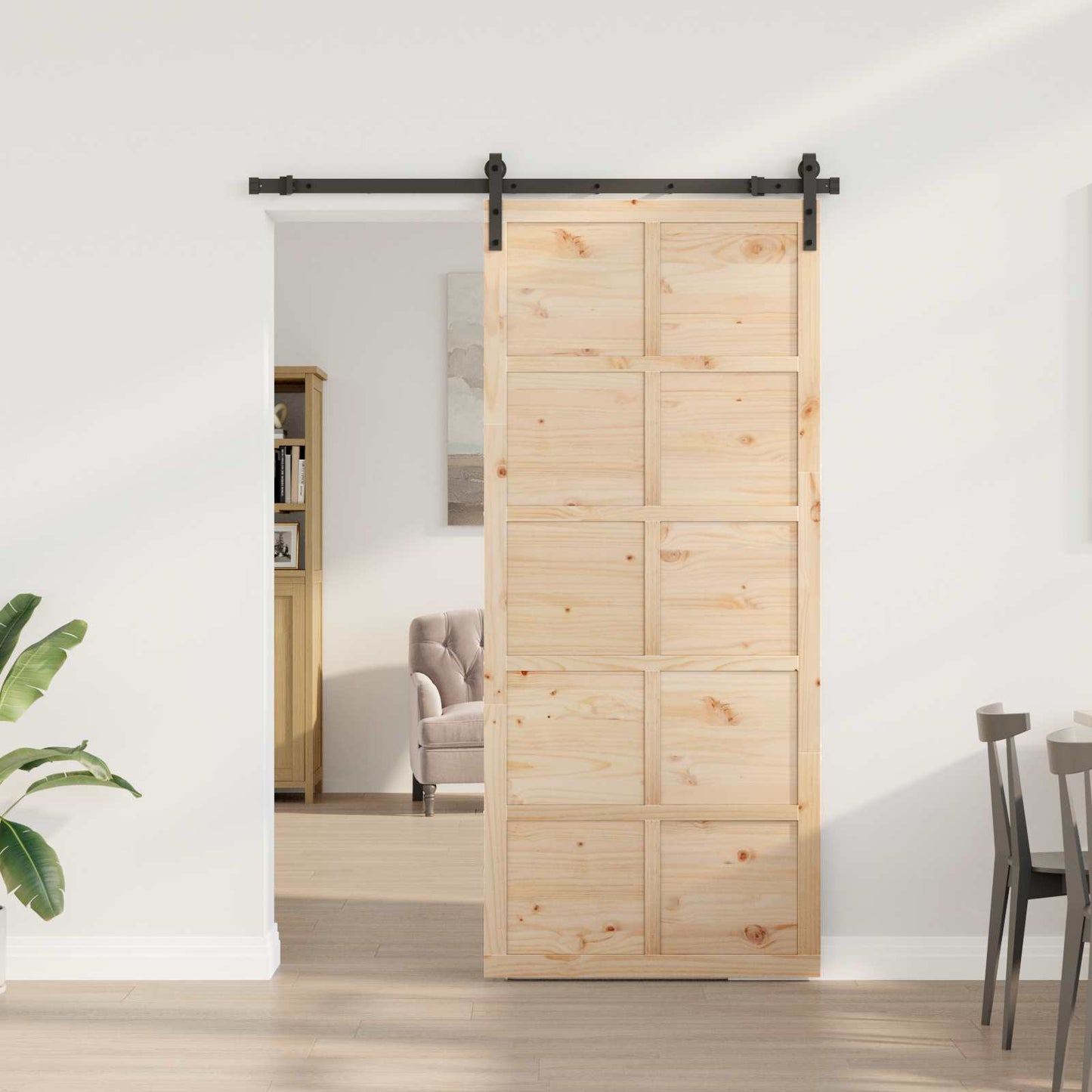Schuifdeur Naturel 80 x 208 cm Massief grenenhout is nu te koop bij PeponiXL, paradijselijk wonen!