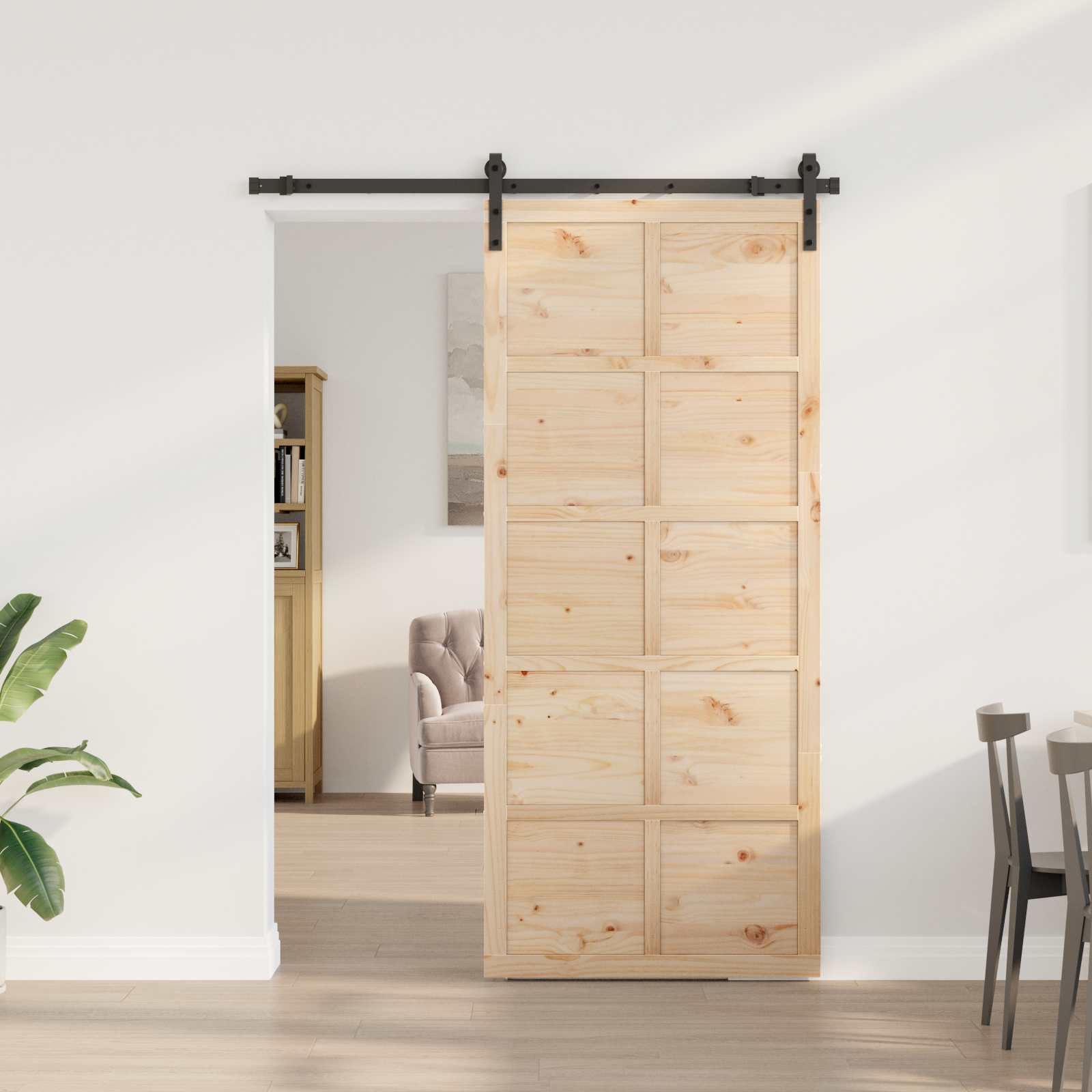 Schuifdeur Naturel 80 x 208 cm Massief grenenhout is nu te koop bij PeponiXL, paradijselijk wonen!