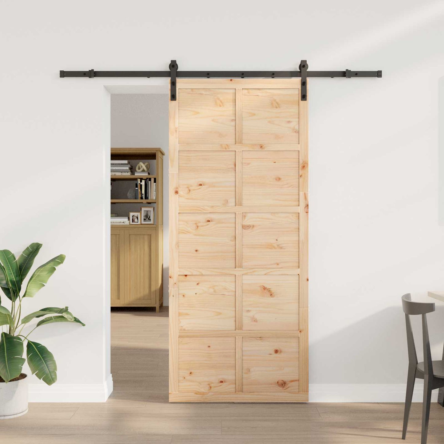 Schuifdeur Naturel 80 x 208 cm Massief grenenhout is nu te koop bij PeponiXL, paradijselijk wonen!