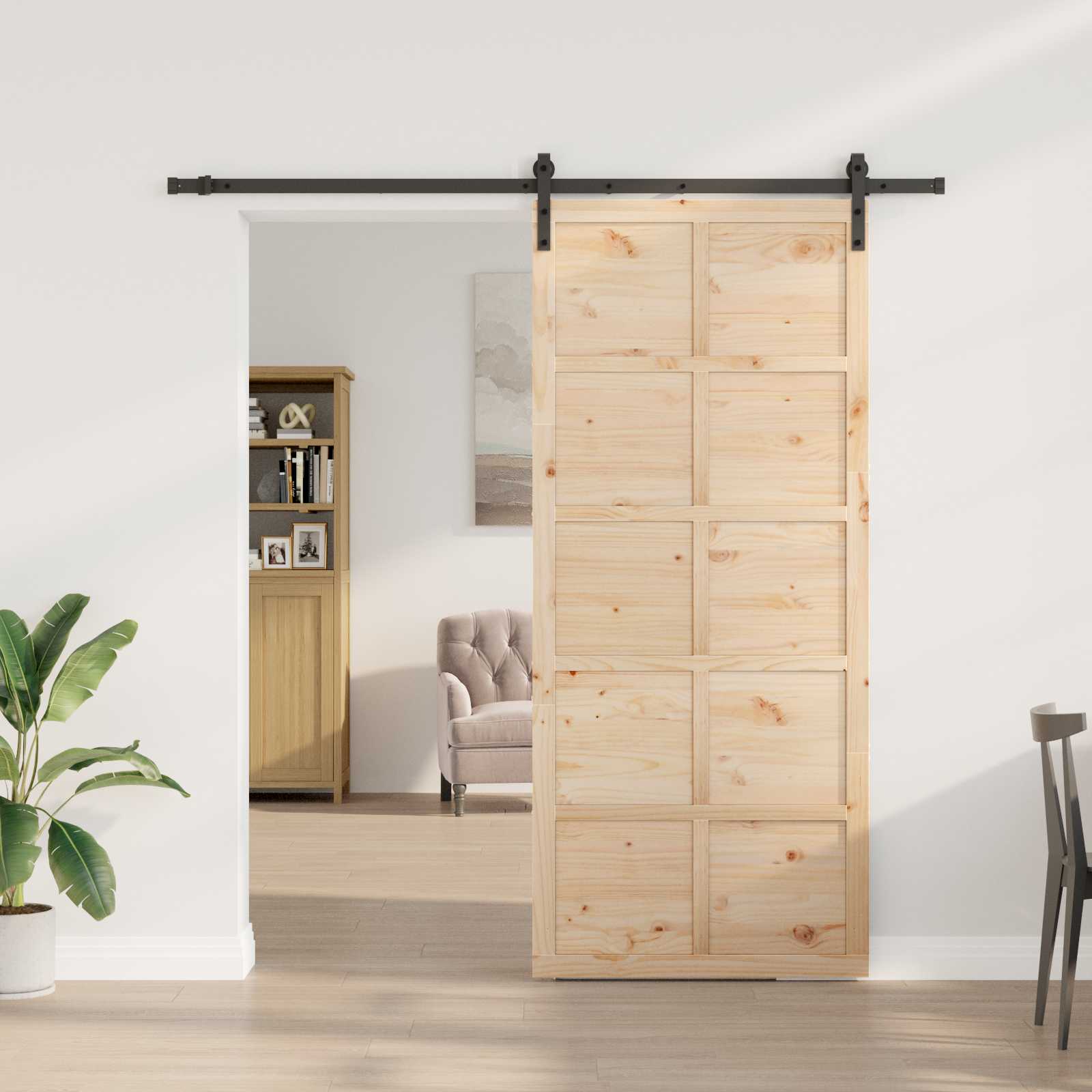 Schuifdeur Naturel 80 x 208 cm Massief grenenhout is nu te koop bij PeponiXL, paradijselijk wonen!