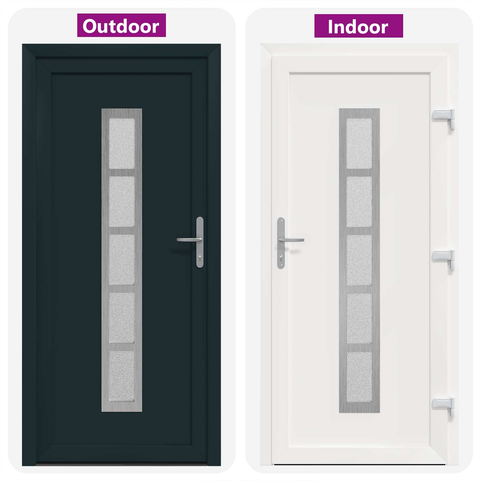 Voordeur Antracietkleurig 108 x 208 cm PVC is nu te koop bij PeponiXL, paradijselijk wonen!