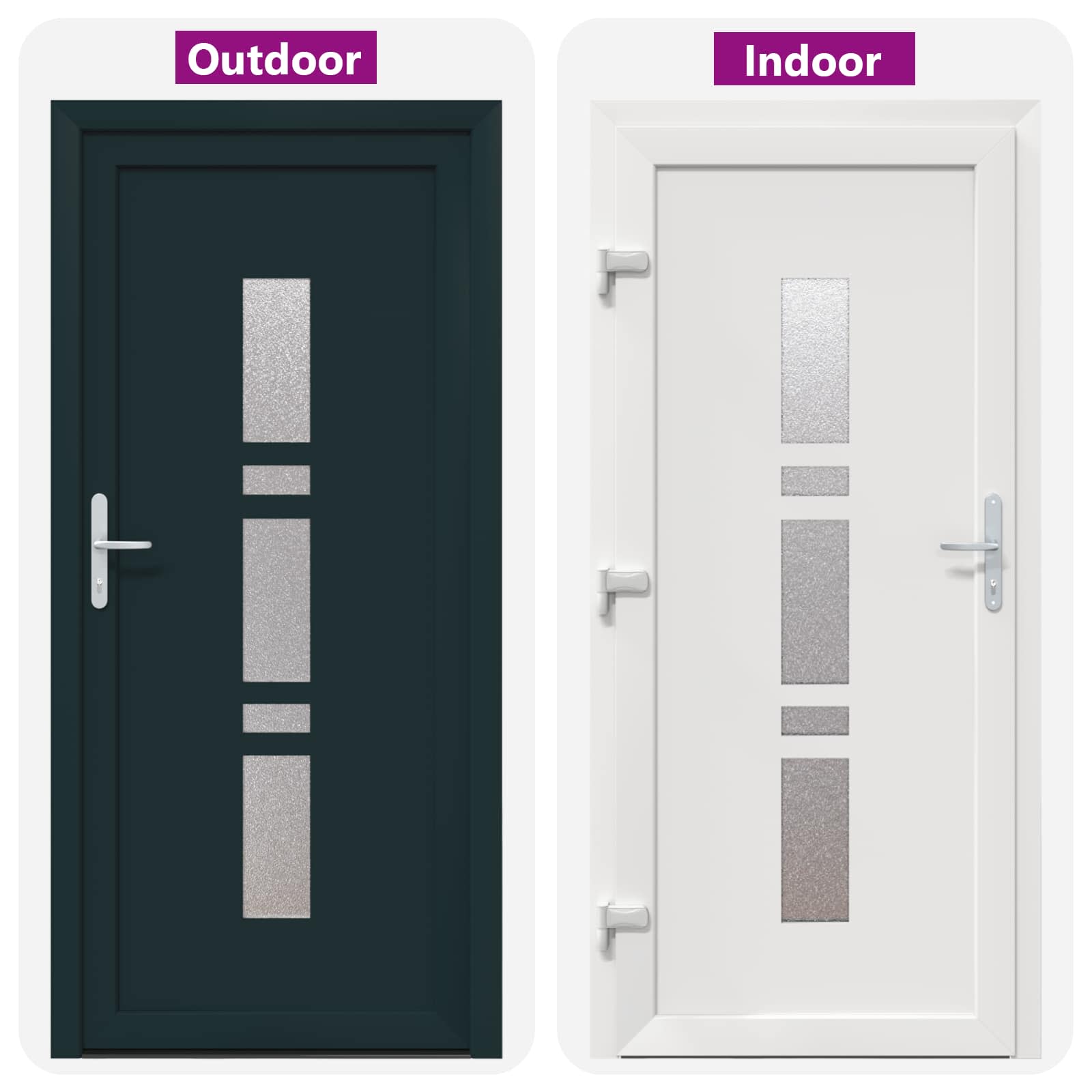 Voordeur Antracietkleurig 108 x 208 cm PVC is nu te koop bij PeponiXL, paradijselijk wonen!