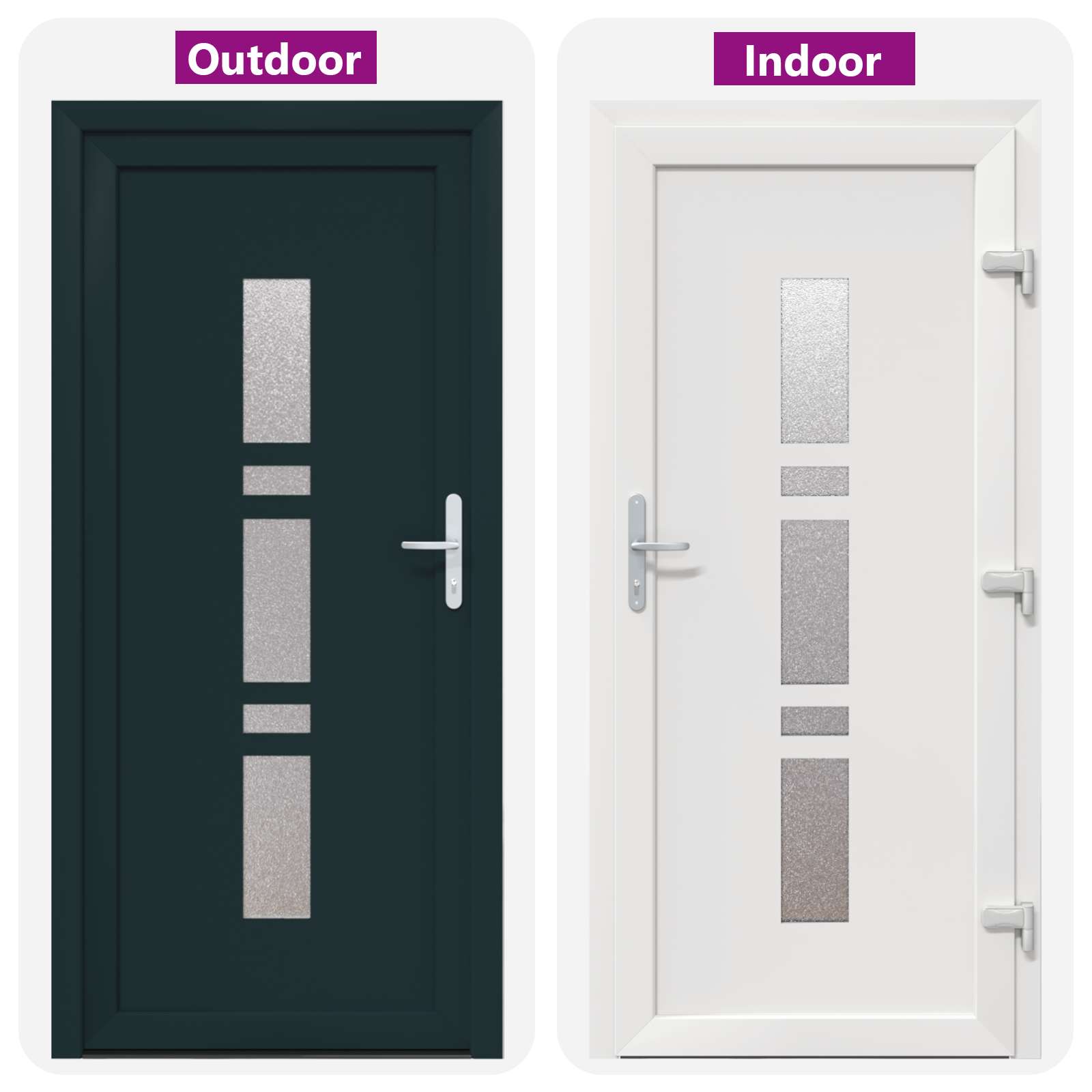 Voordeur Antracietkleurig 98 x 208 cm PVC is nu te koop bij PeponiXL, paradijselijk wonen!