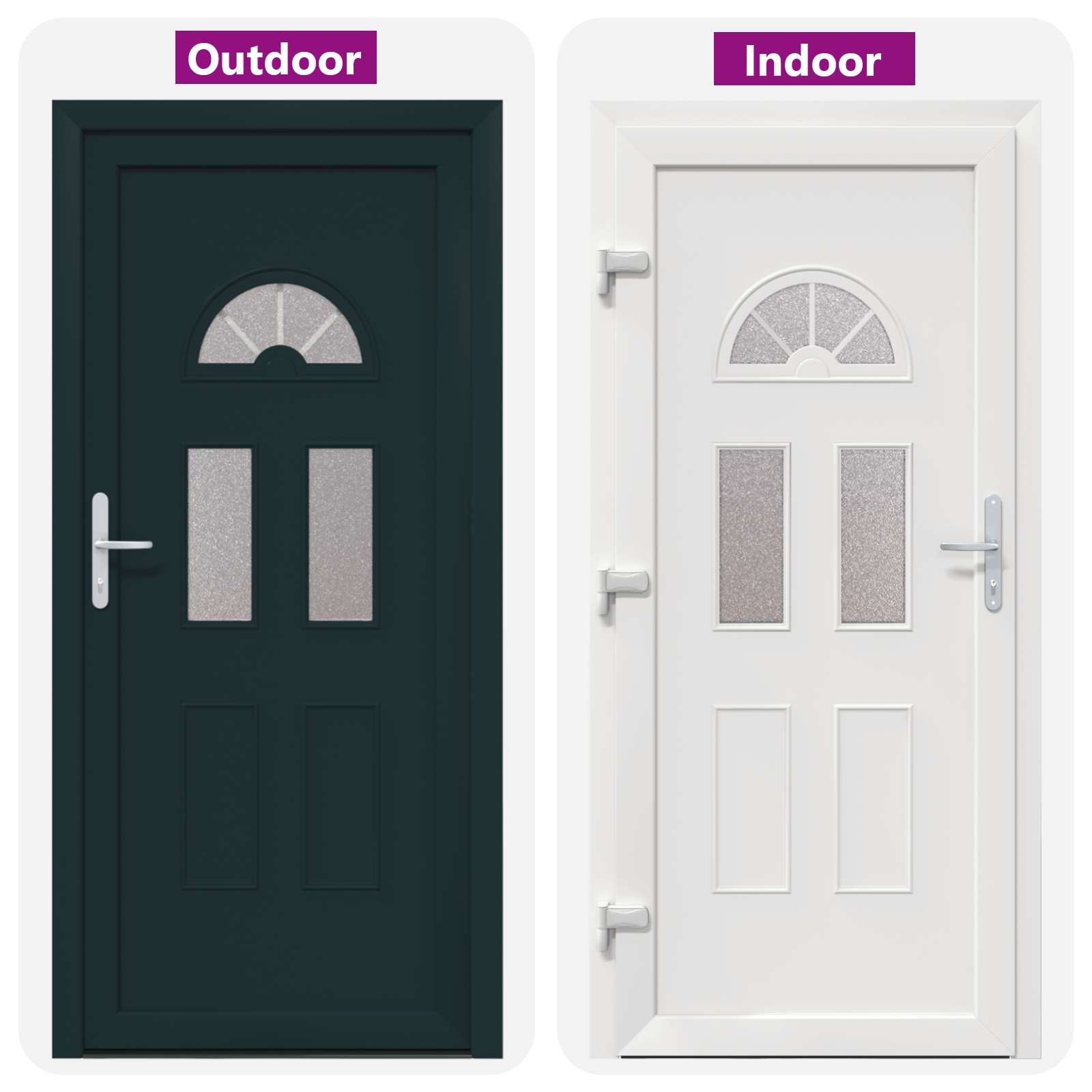 Voordeur Antracietkleurig 110 x 210 cm PVC is nu te koop bij PeponiXL, paradijselijk wonen!
