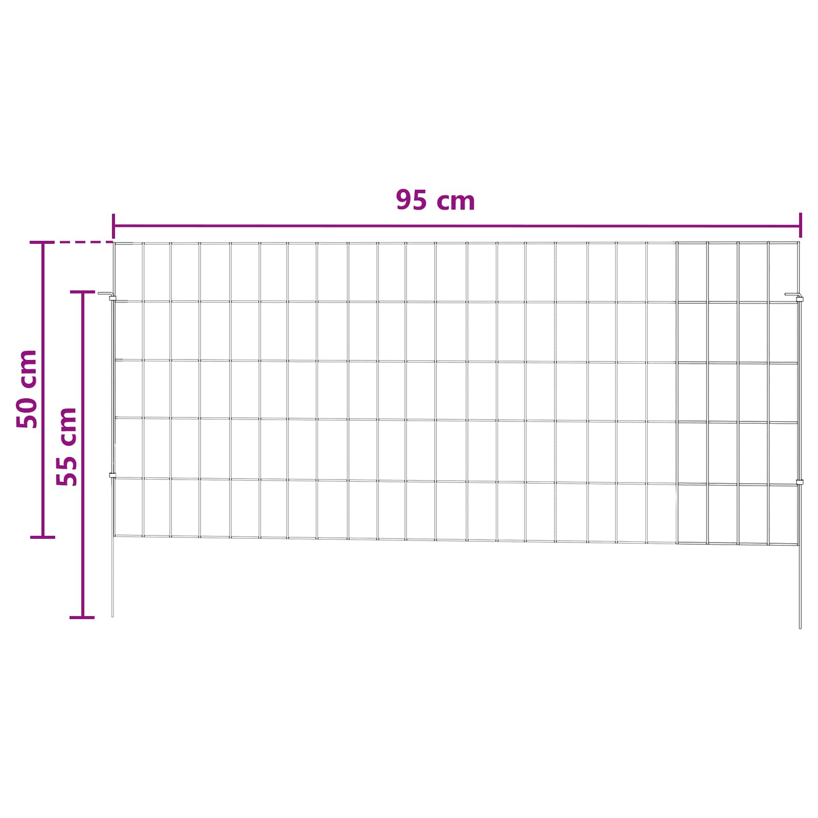 Tuin omheining met palen 48 pcs 115 x 50 cm Mesh Zilverkleurig is nu te koop bij PeponiXL, paradijselijk wonen!