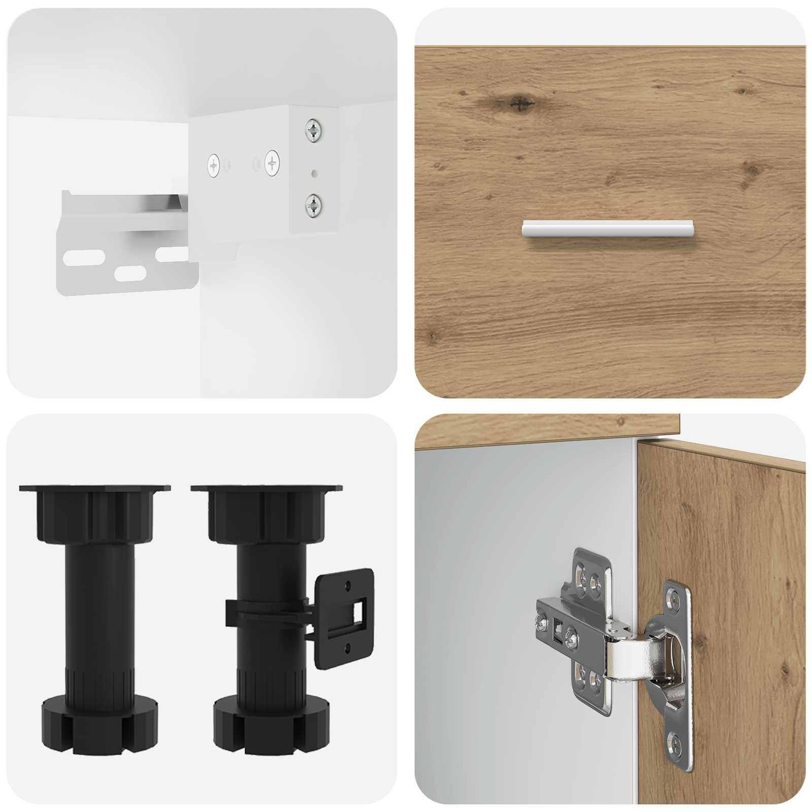 Keuken Eenheid Lyon 8 pcs Artisanaal eiken Bewerkt hout is nu te koop bij PeponiXL, paradijselijk wonen!