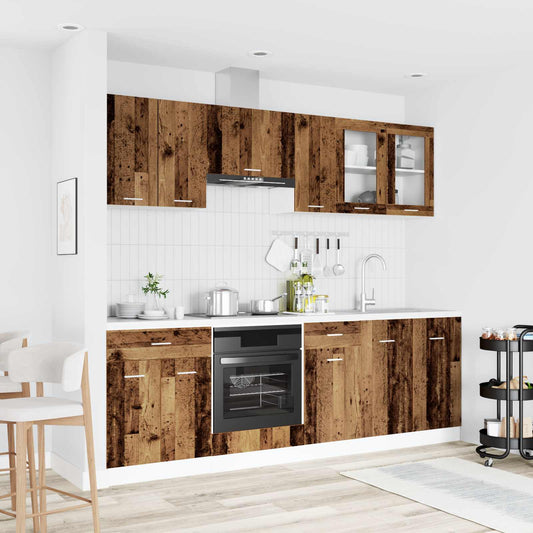 Keuken Eenheid Lyon 8 pcs Bewerkt hout is nu te koop bij PeponiXL, paradijselijk wonen!