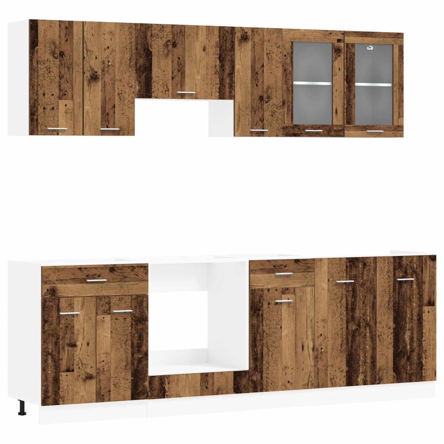 Keuken Eenheid Lyon 8 pcs Bewerkt hout is nu te koop bij PeponiXL, paradijselijk wonen!