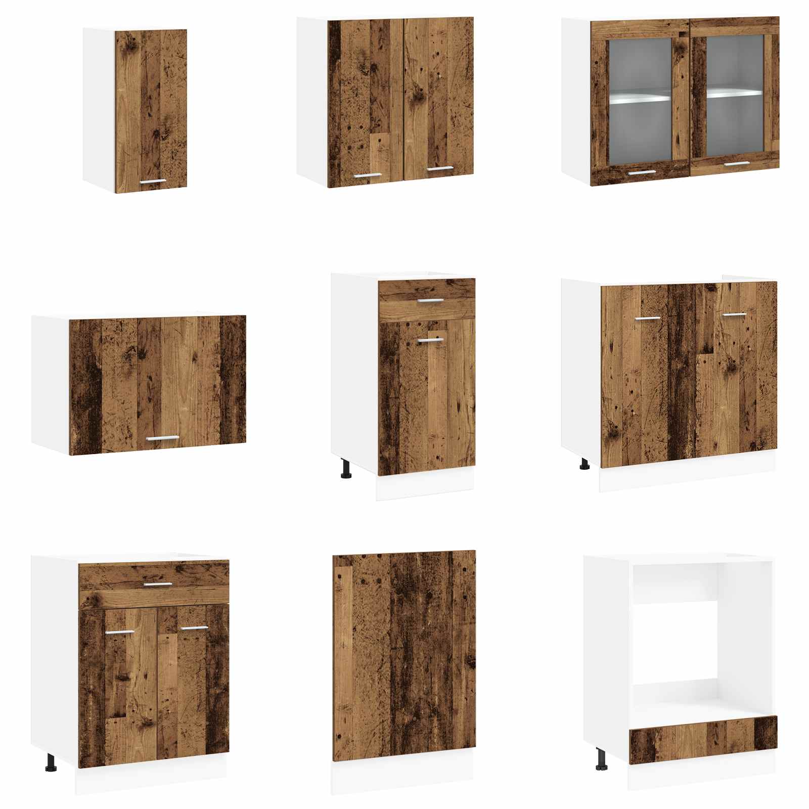 Keuken Eenheid Lyon 8 pcs Bewerkt hout is nu te koop bij PeponiXL, paradijselijk wonen!