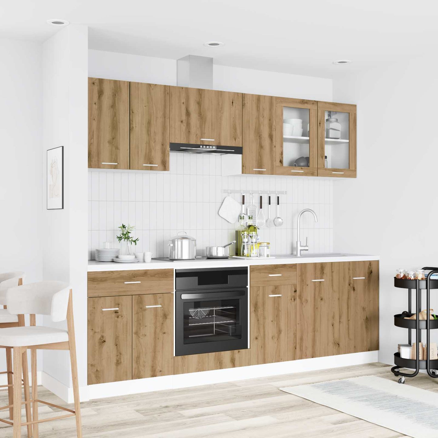 Keuken Eenheid Lyon 8 pcs Bewerkt hout is nu te koop bij PeponiXL, paradijselijk wonen!