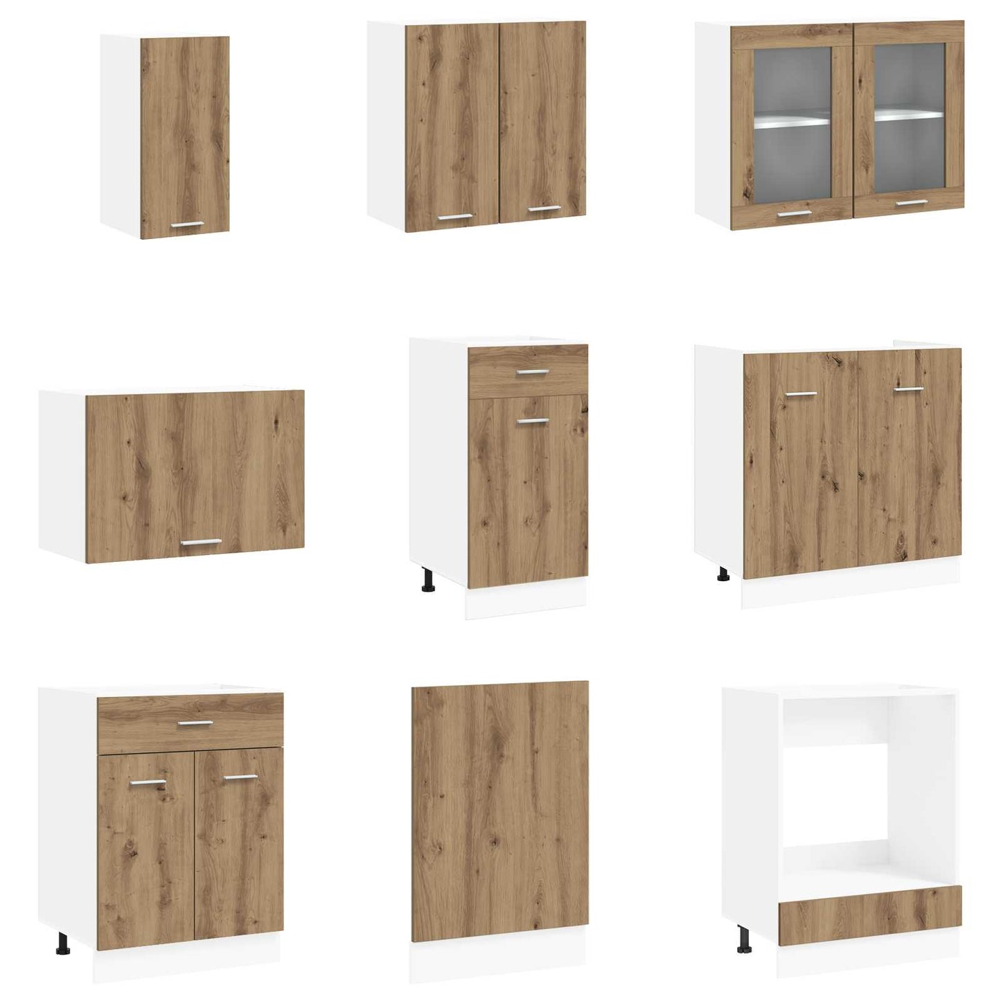 Keuken Eenheid Lyon 8 pcs Bewerkt hout is nu te koop bij PeponiXL, paradijselijk wonen!