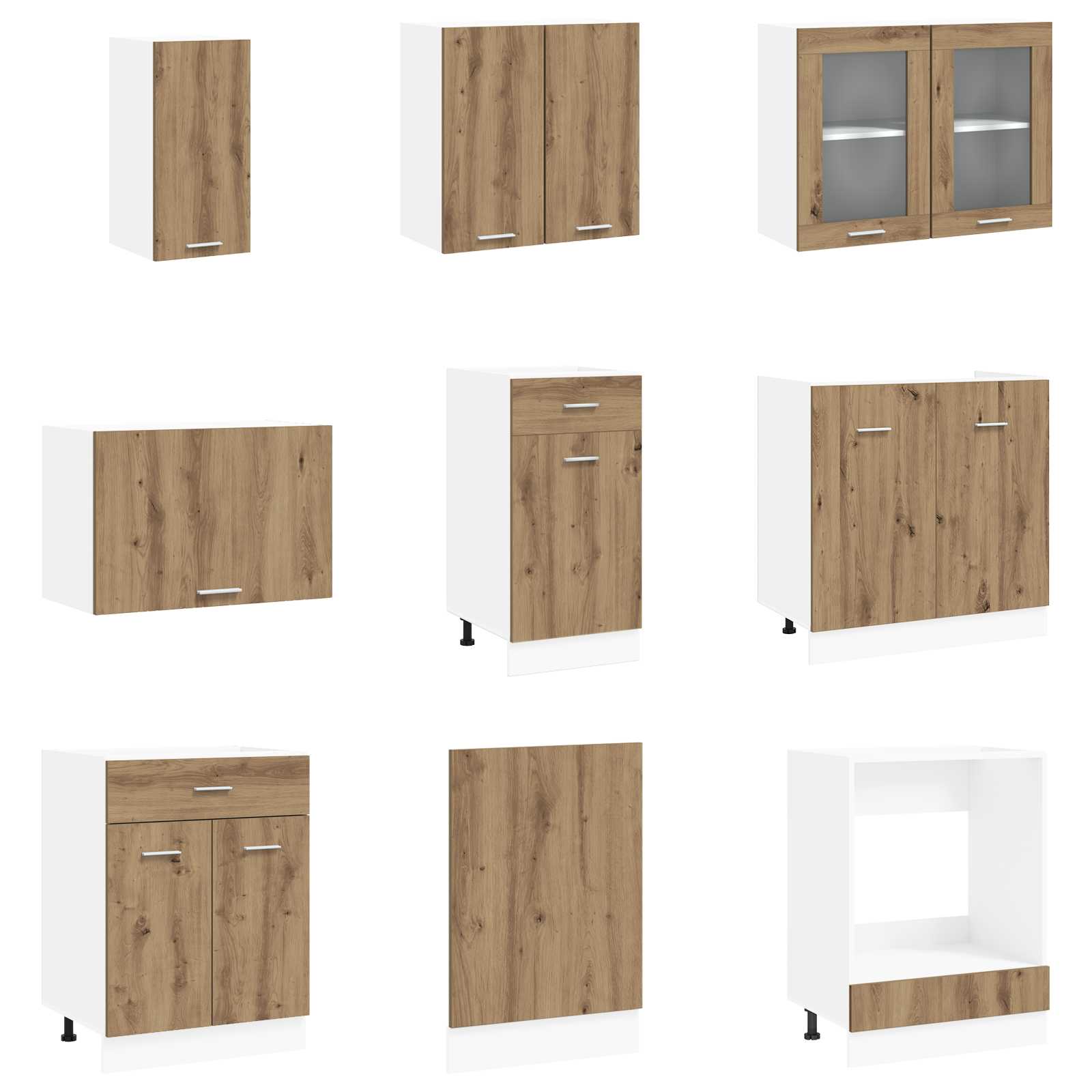 Keuken Eenheid Lyon 8 pcs Bewerkt hout is nu te koop bij PeponiXL, paradijselijk wonen!
