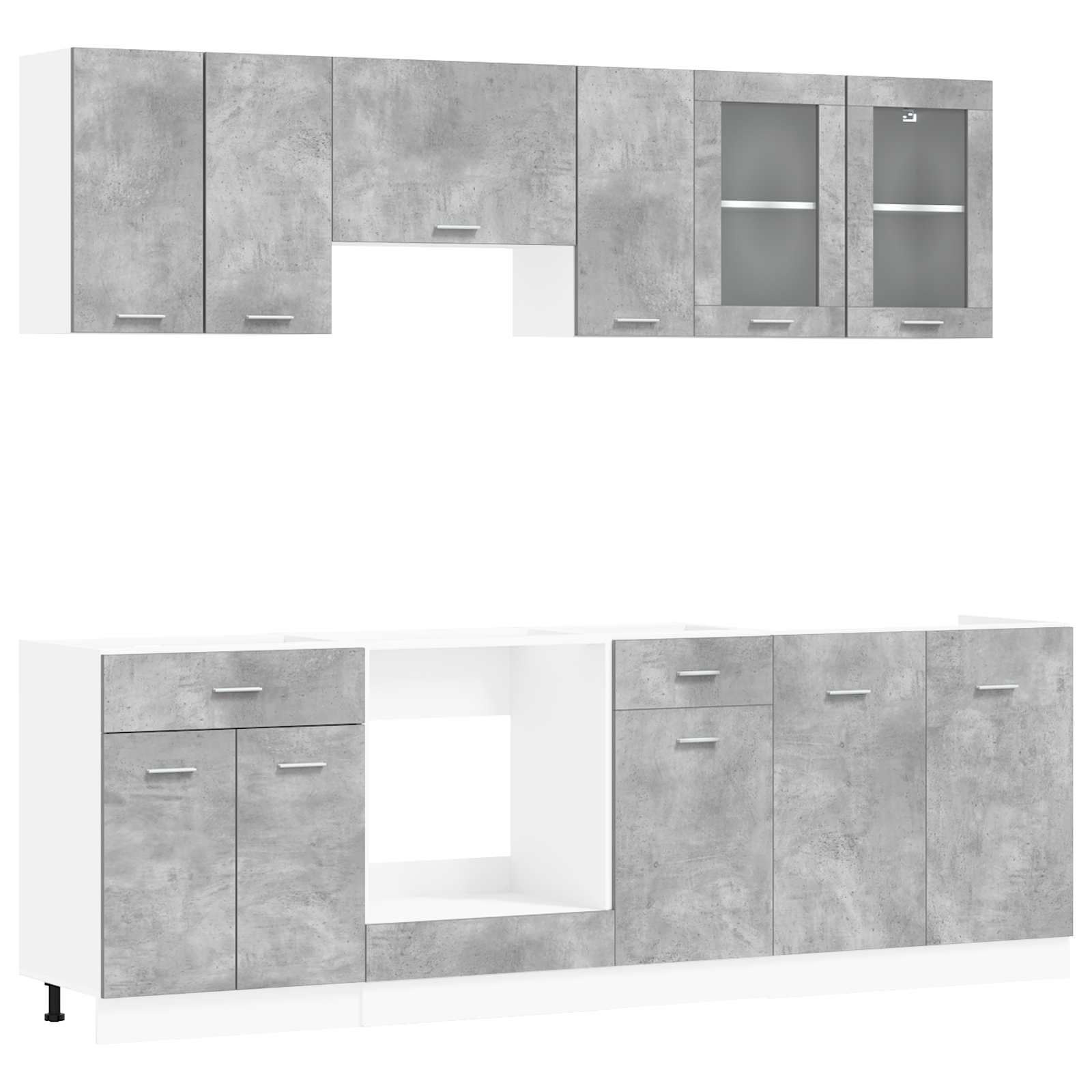 Keuken Eenheid Lyon 8 pcs Bewerkt hout is nu te koop bij PeponiXL, paradijselijk wonen!