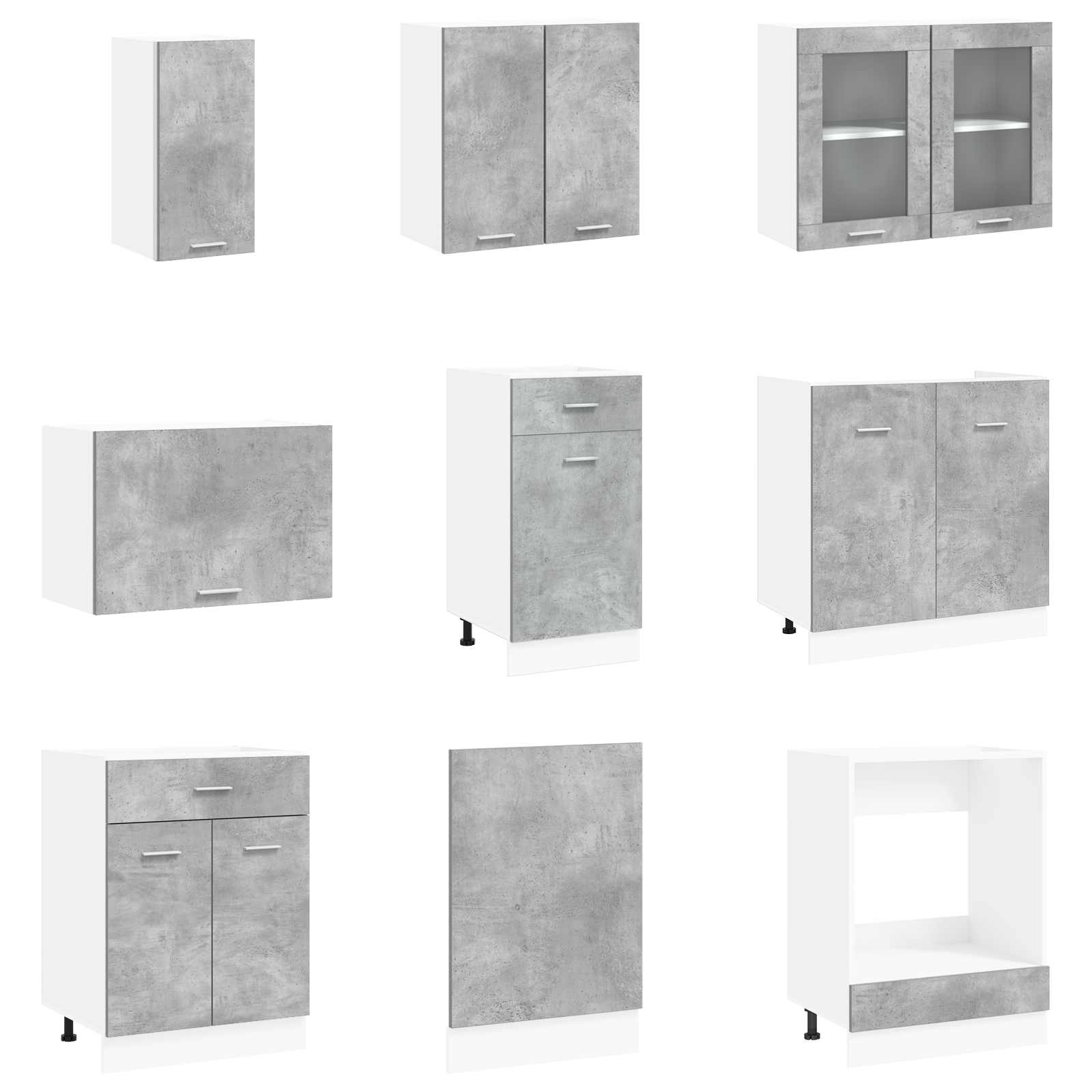 Keuken Eenheid Lyon 8 pcs Bewerkt hout is nu te koop bij PeponiXL, paradijselijk wonen!